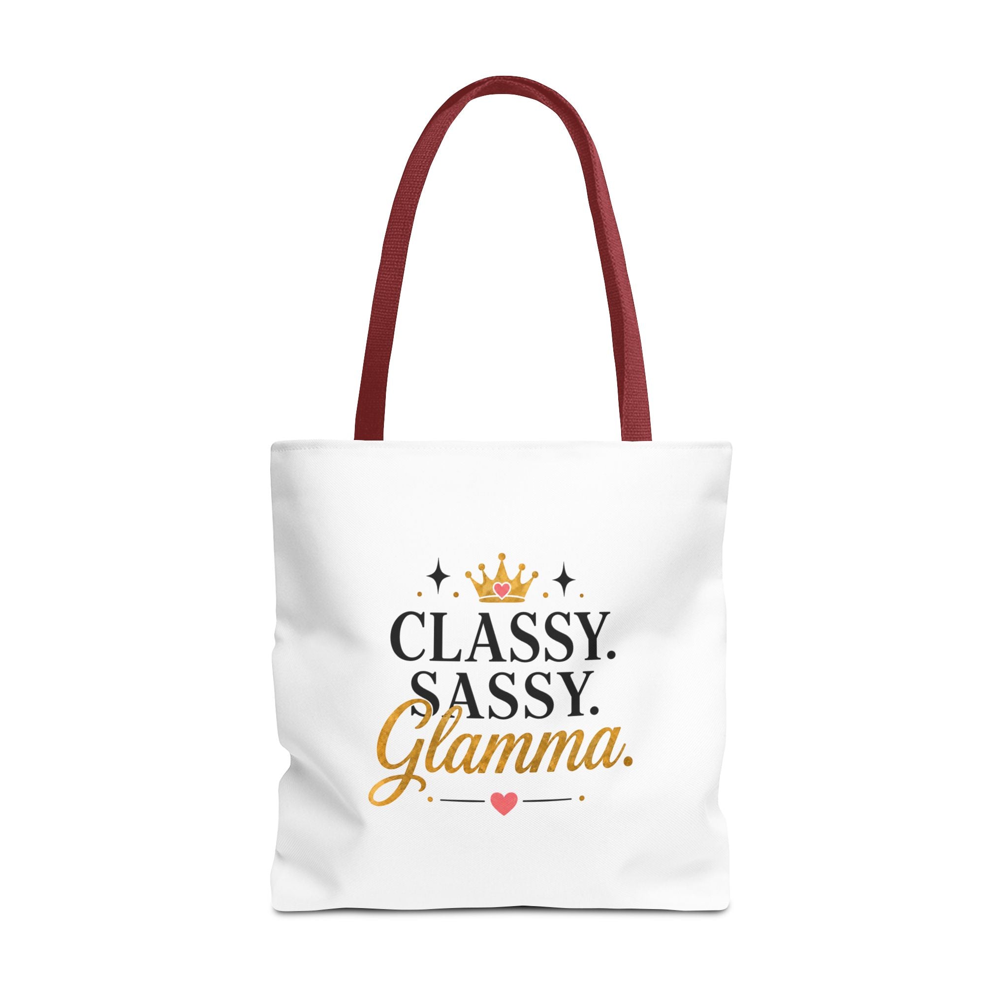 Classy Sassy Glamma Tote Bag – Funny Grandma Gift with Crown Graphic
