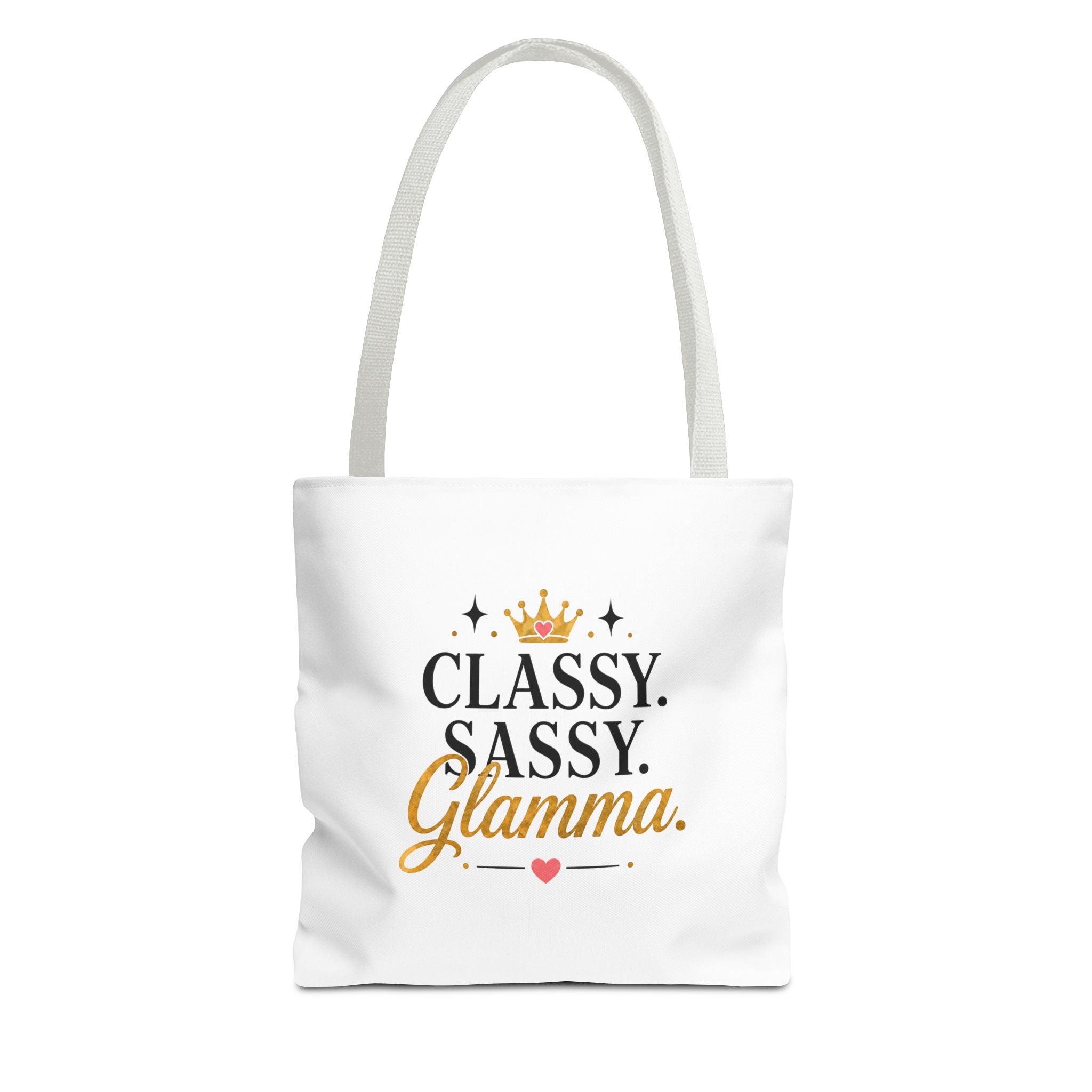 Classy Sassy Glamma Tote Bag – Funny Grandma Gift with Crown Graphic