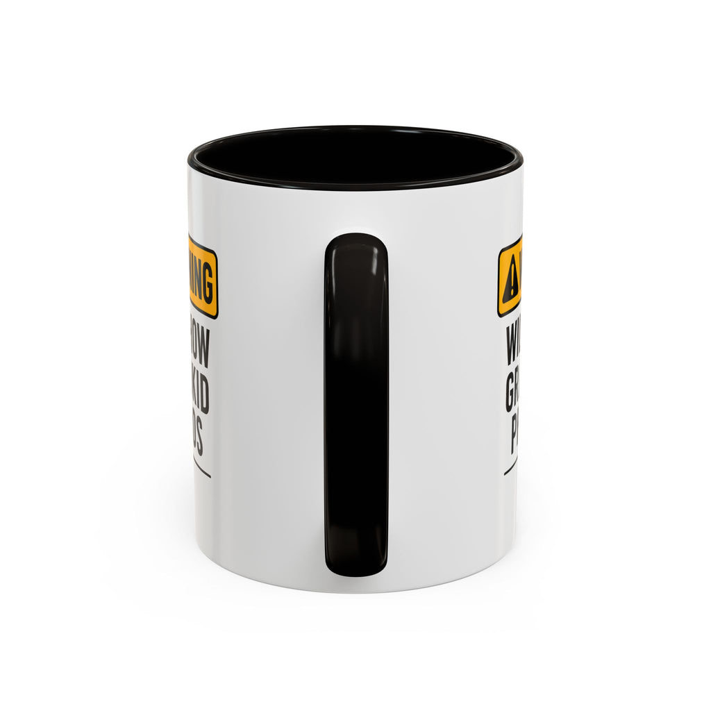 Warning Will Show Grandkid Photos Mug — Funny Grandma/Grandpa Coffee Cup (11oz, 15oz)