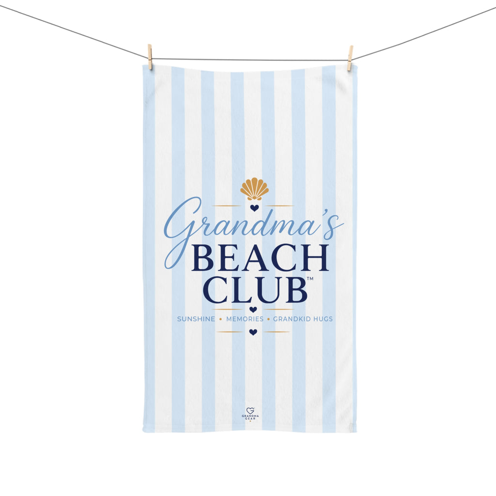 Grandma's Beach Club Hand Towel | Coastal Shell Stripe