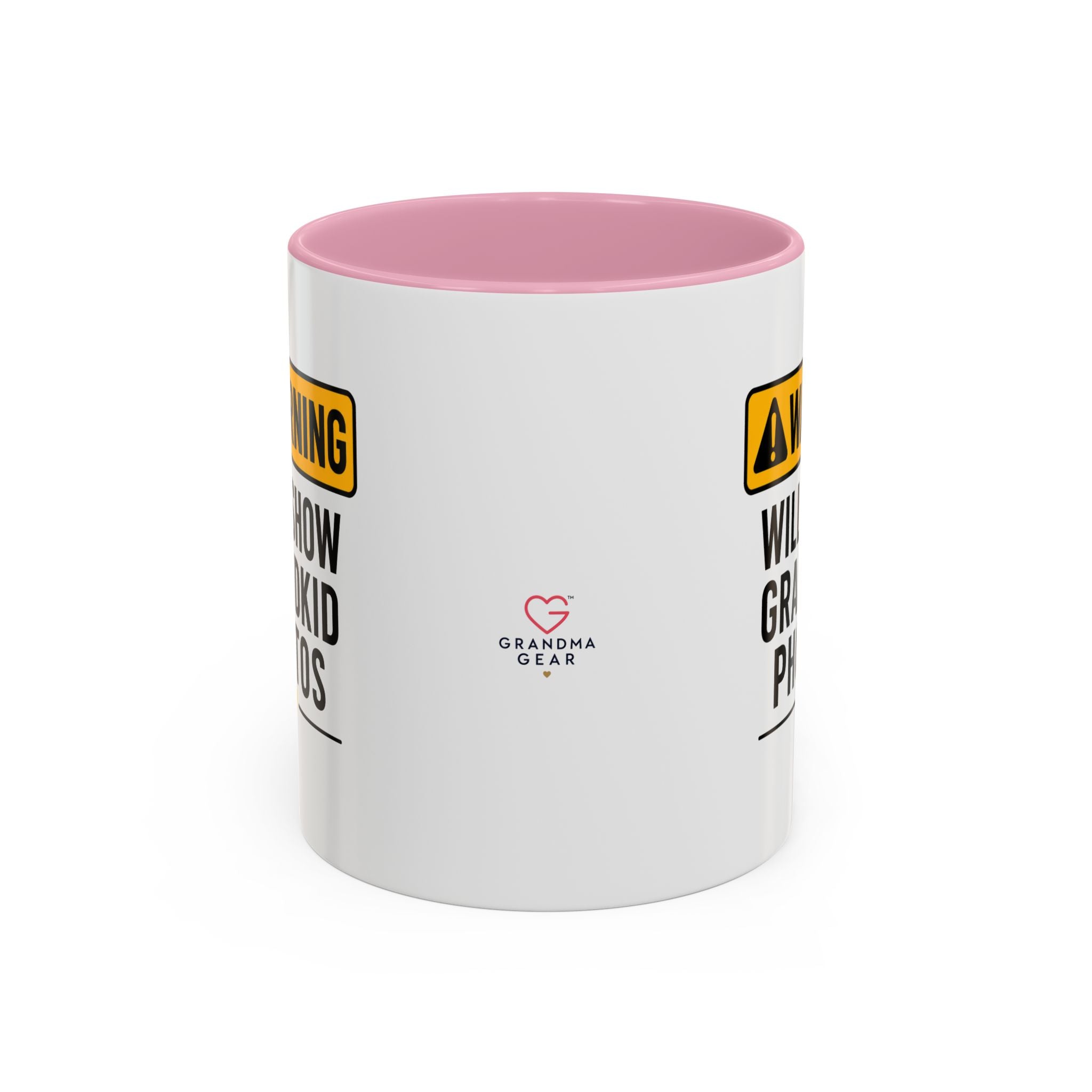 Warning Will Show Grandkid Photos Mug — Funny Grandma/Grandpa Coffee Cup (11oz, 15oz)