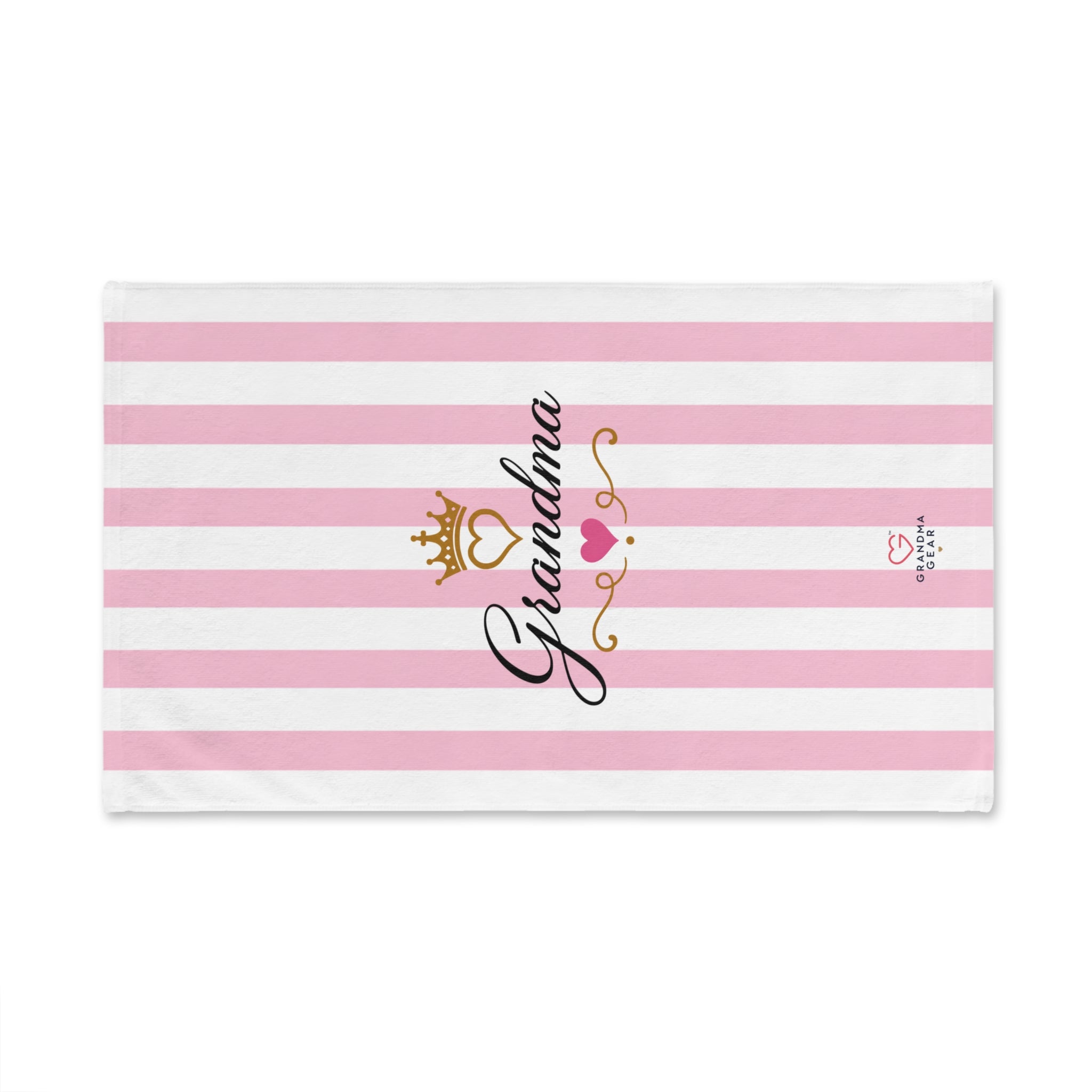 Grandma Crowned Pink Stripe Hand Towel — Decorative Gift for Grandma