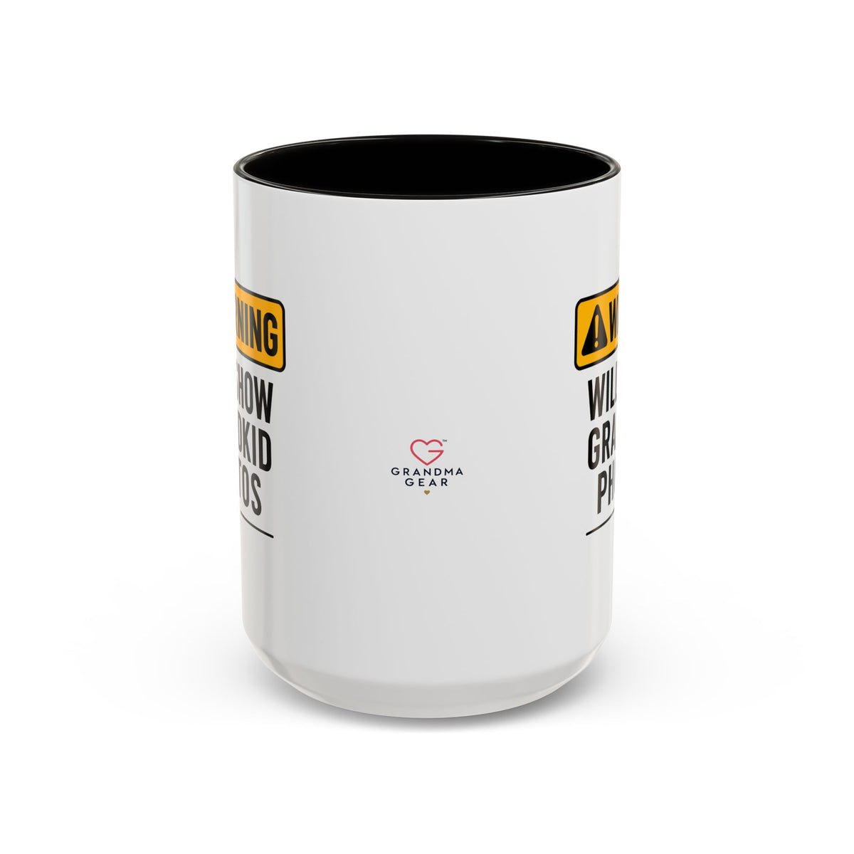 Warning Will Show Grandkid Photos Mug — Funny Grandma/Grandpa Coffee Cup (11oz, 15oz)