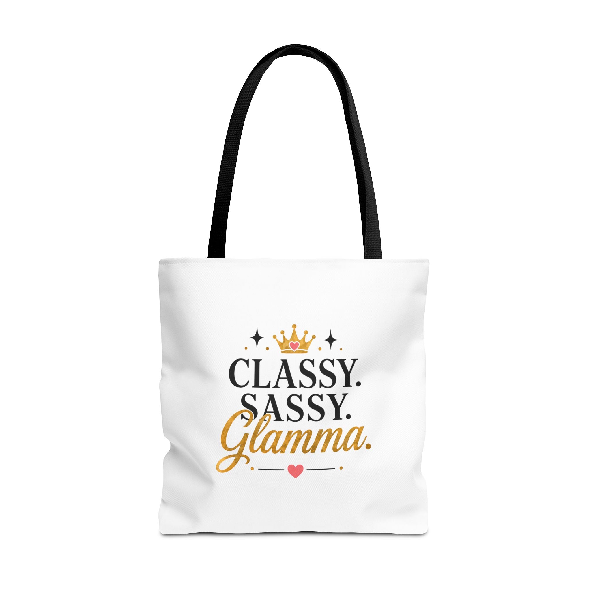Classy Sassy Glamma Tote Bag – Funny Grandma Gift with Crown Graphic