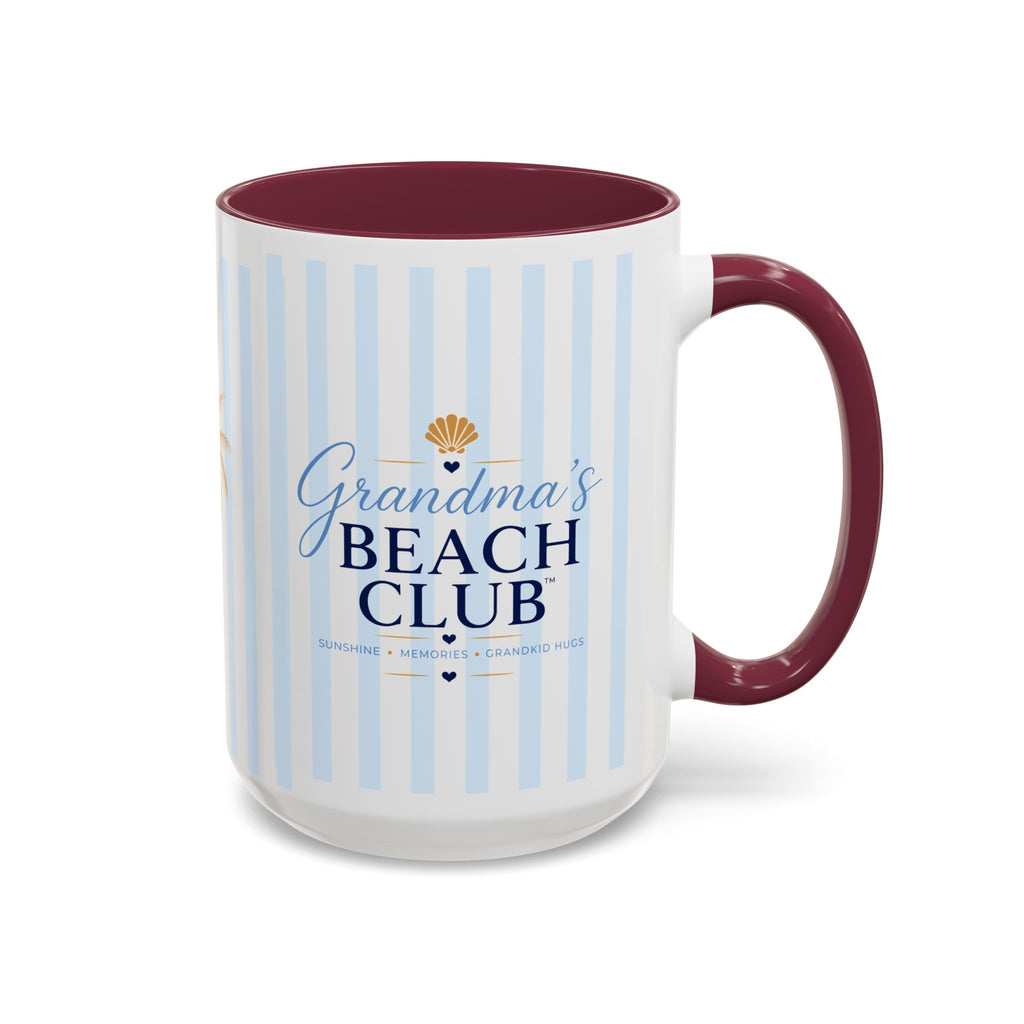 Grandma's Beach Club Script Mug | Color Accent Coffee Mug (11oz, 15oz)