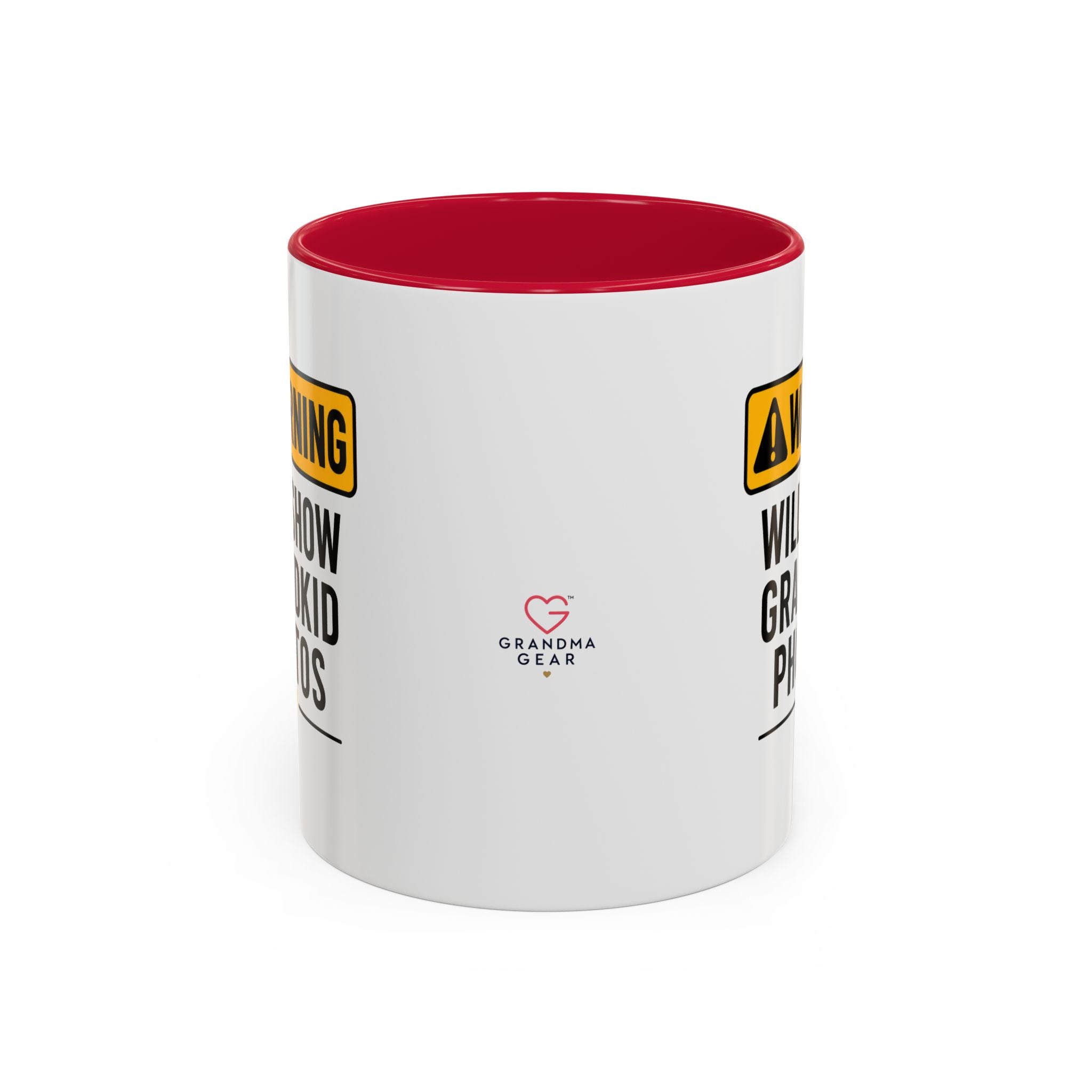 Warning Will Show Grandkid Photos Mug — Funny Grandma/Grandpa Coffee Cup (11oz, 15oz)