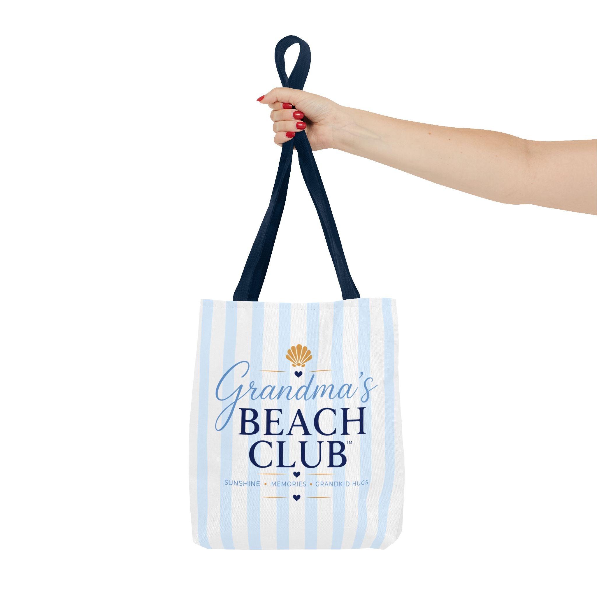 Grandma's Beach Club Tote Bag | Seashell Striped Summer