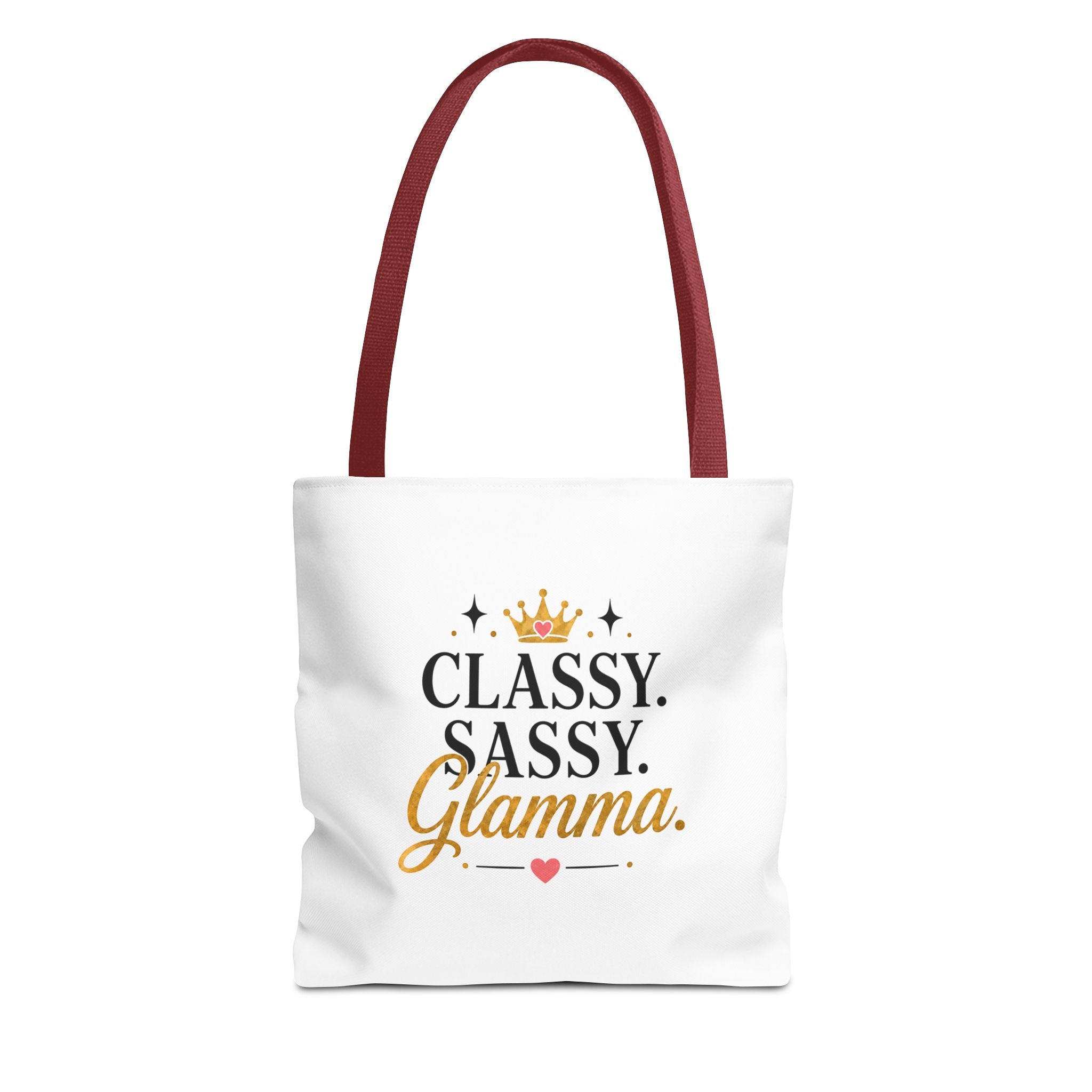 Classy Sassy Glamma Tote Bag – Funny Grandma Gift with Crown Graphic