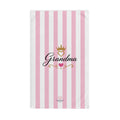 Grandma Crowned Pink Stripe Hand Towel — Decorative Gift for Grandma