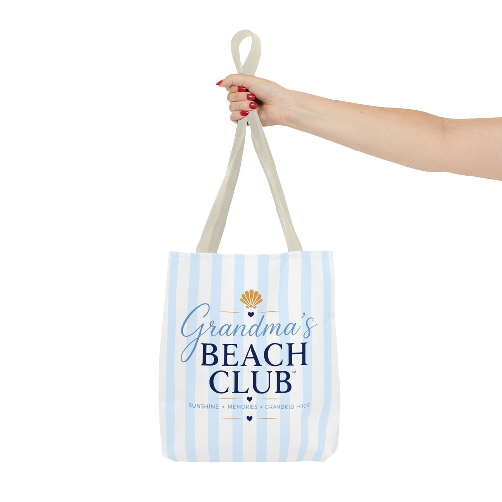 Grandma's Beach Club Tote Bag | Seashell Striped Summer