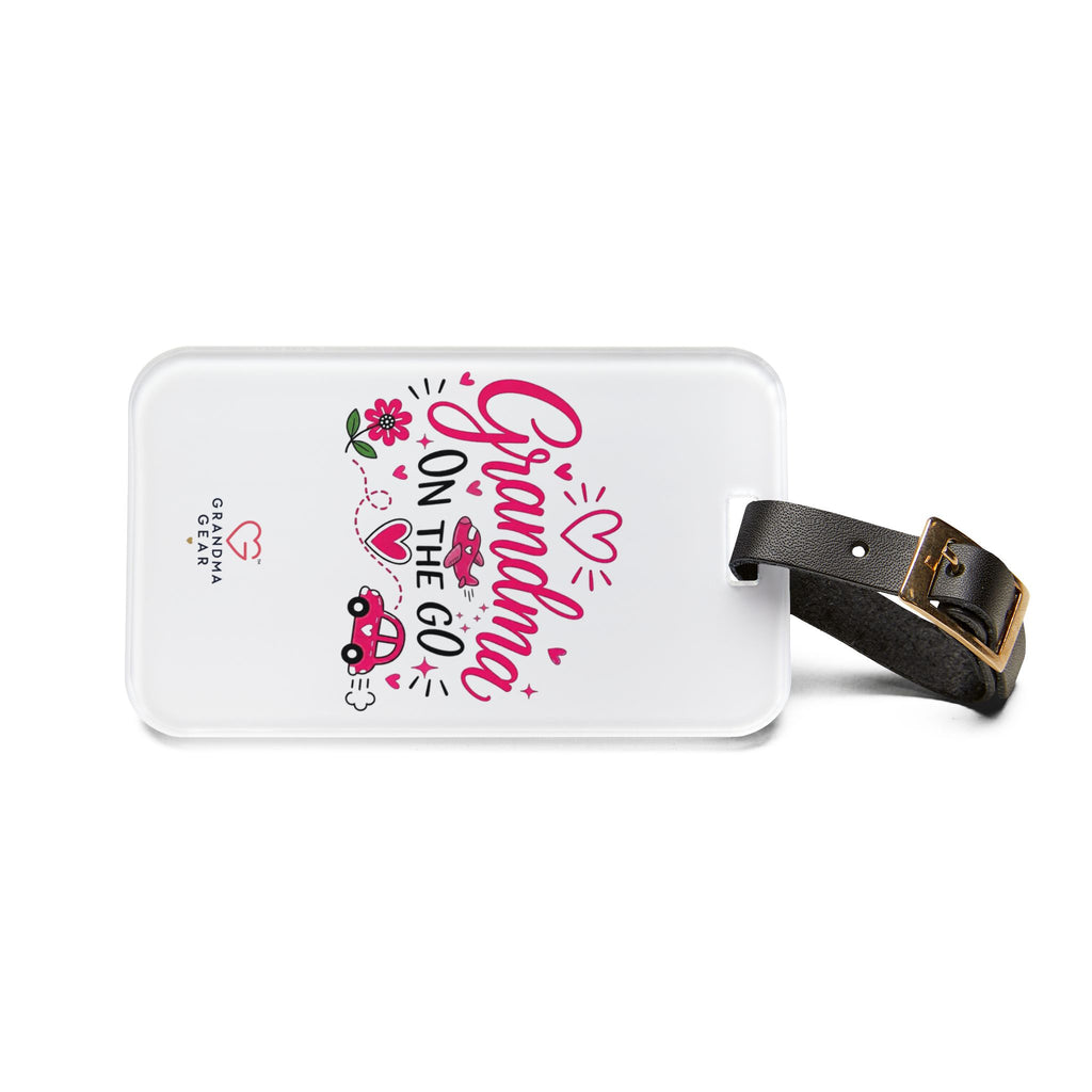 Grandma on the Go Luggage Tag | Pink Floral Car Design