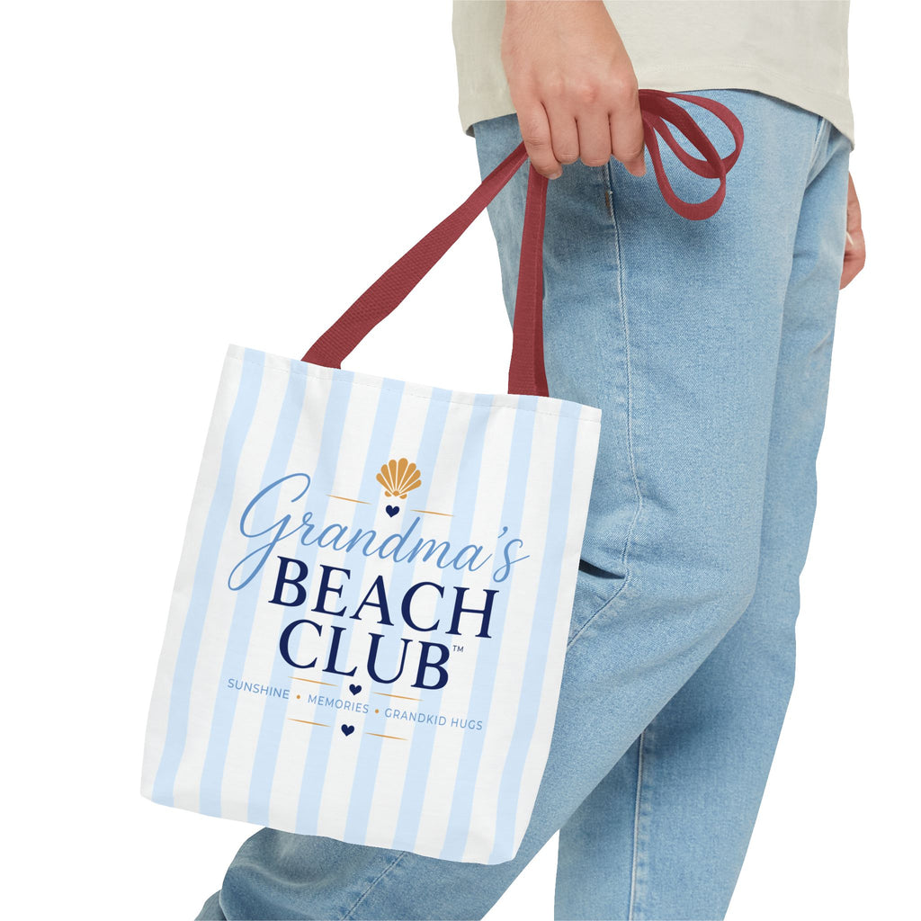 Grandma's Beach Club Tote Bag | Seashell Striped Summer