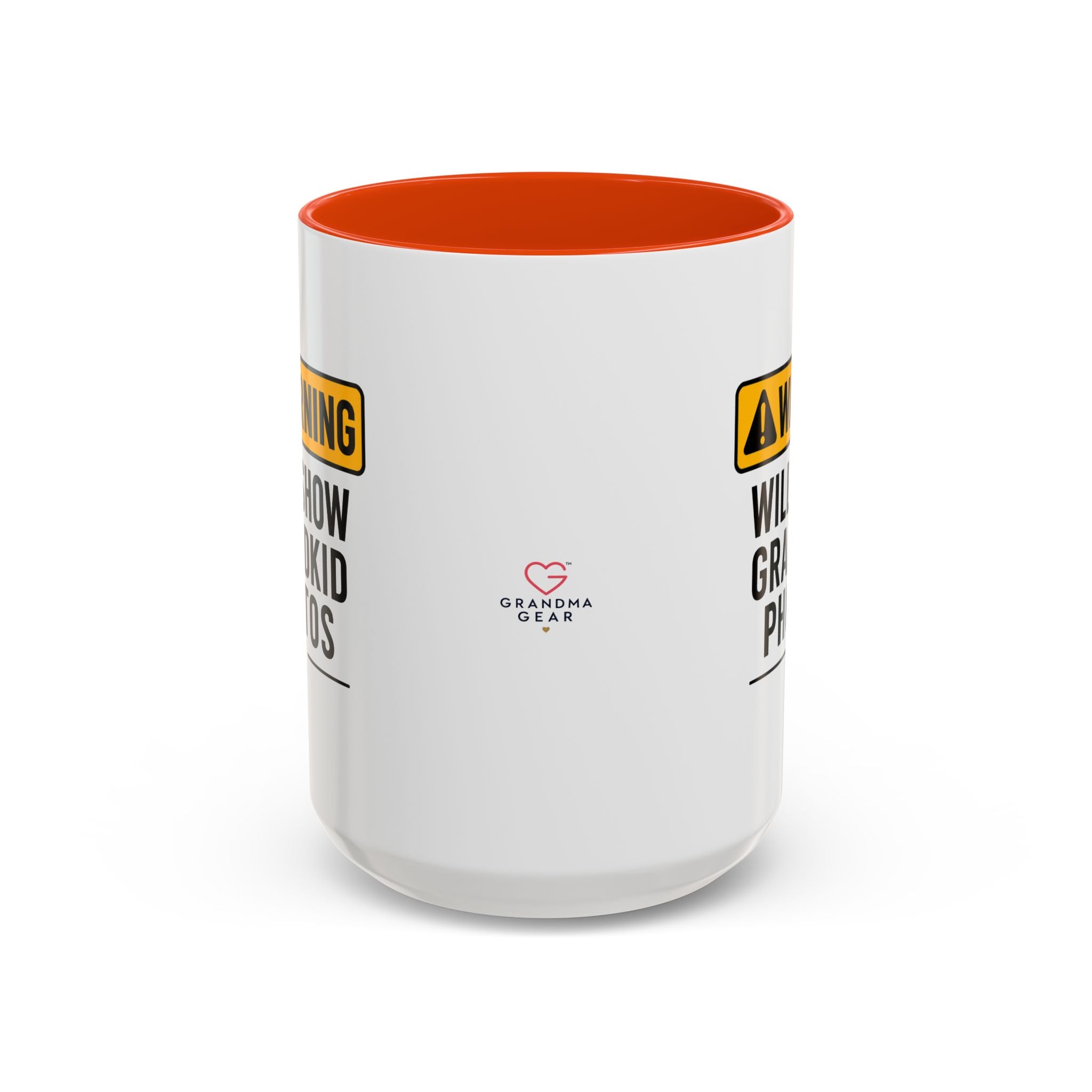 Warning Will Show Grandkid Photos Mug — Funny Grandma/Grandpa Coffee Cup (11oz, 15oz)