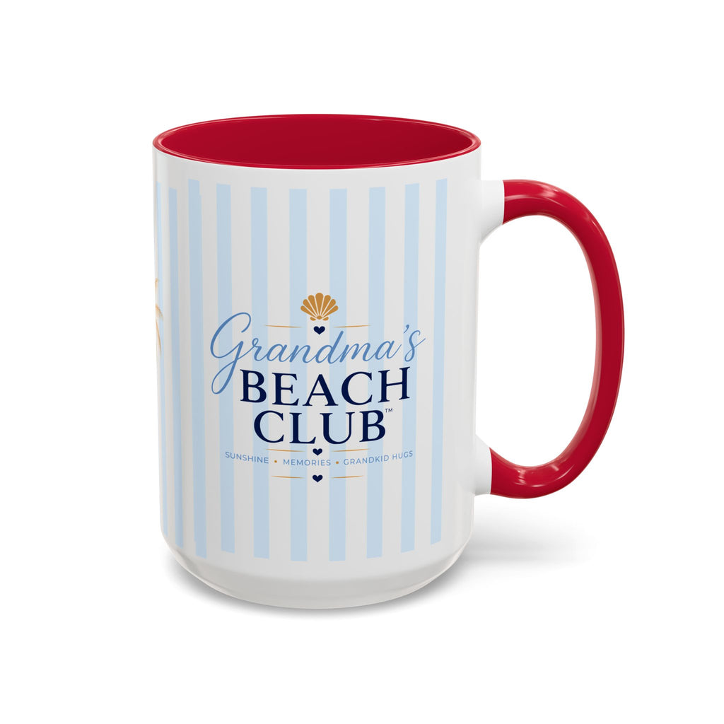 Grandma's Beach Club Script Mug | Color Accent Coffee Mug (11oz, 15oz)