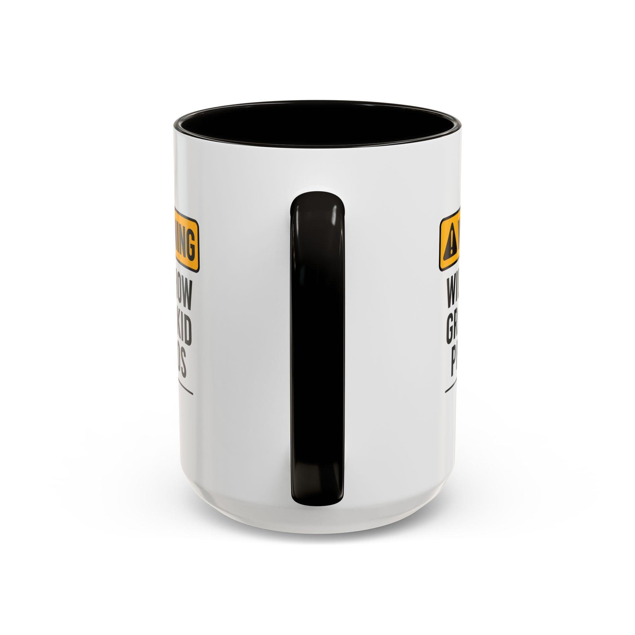 Warning Will Show Grandkid Photos Mug — Funny Grandma/Grandpa Coffee Cup (11oz, 15oz)
