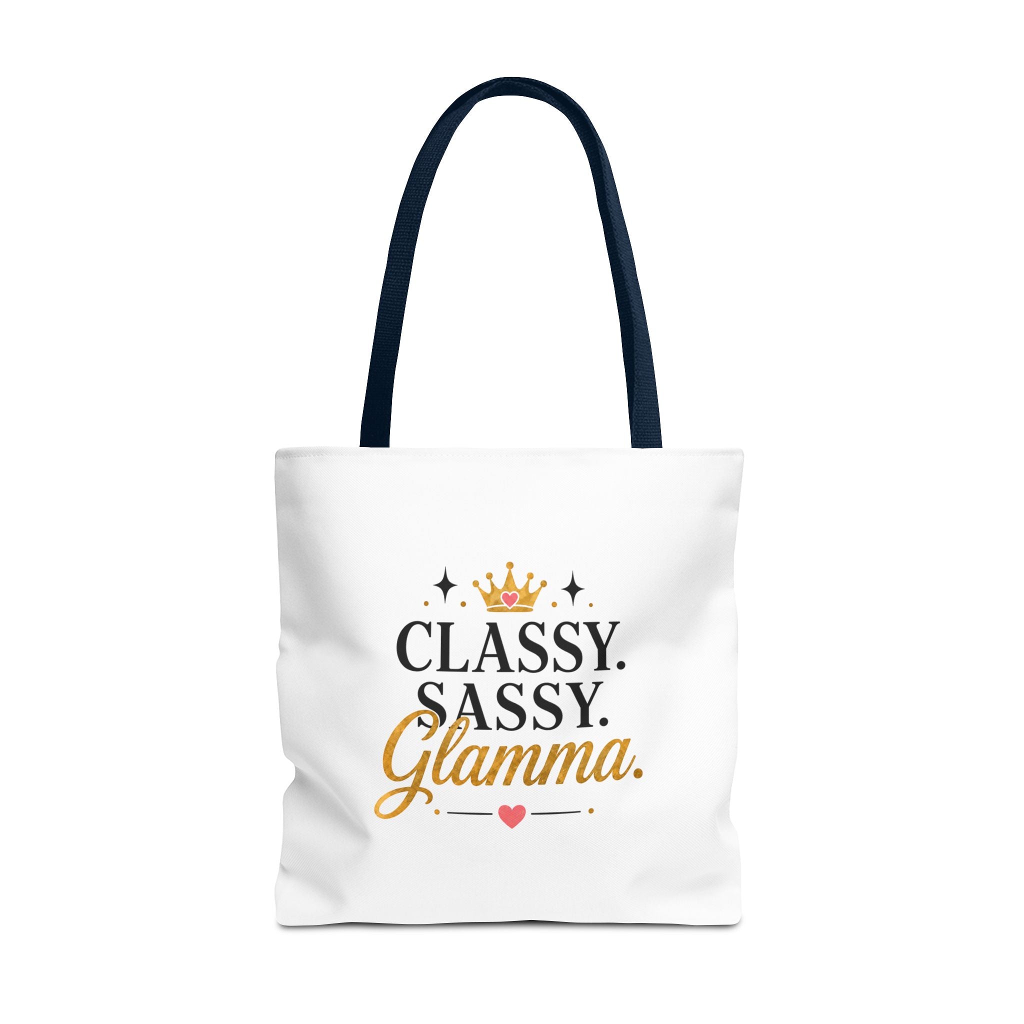 Classy Sassy Glamma Tote Bag – Funny Grandma Gift with Crown Graphic