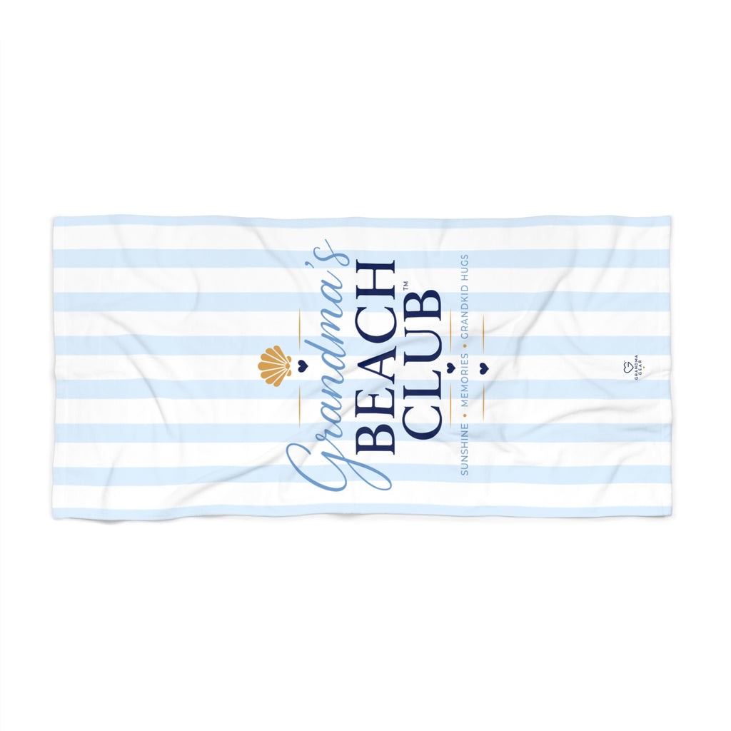 Grandma's Beach Club Beach Towel | Nautical Striped Shell