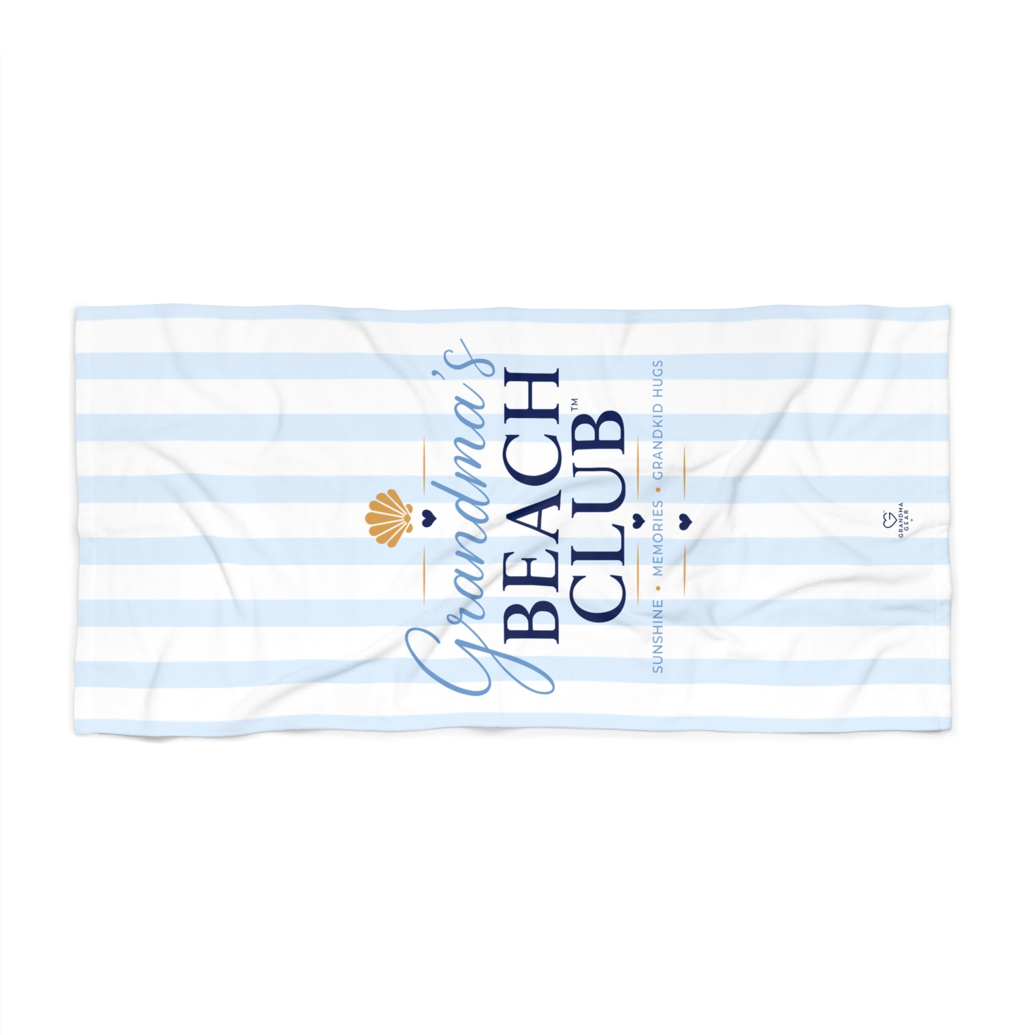 Grandma's Beach Club Beach Towel | Nautical Striped Shell