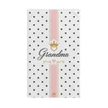 Grandma Polka Dot Hand Towel – Pink Ribbon & Gold Crown Gift