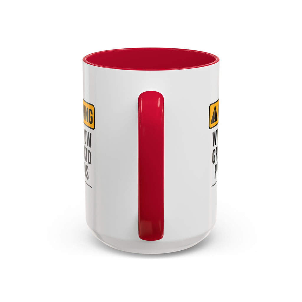 Warning Will Show Grandkid Photos Mug — Funny Grandma/Grandpa Coffee Cup (11oz, 15oz)