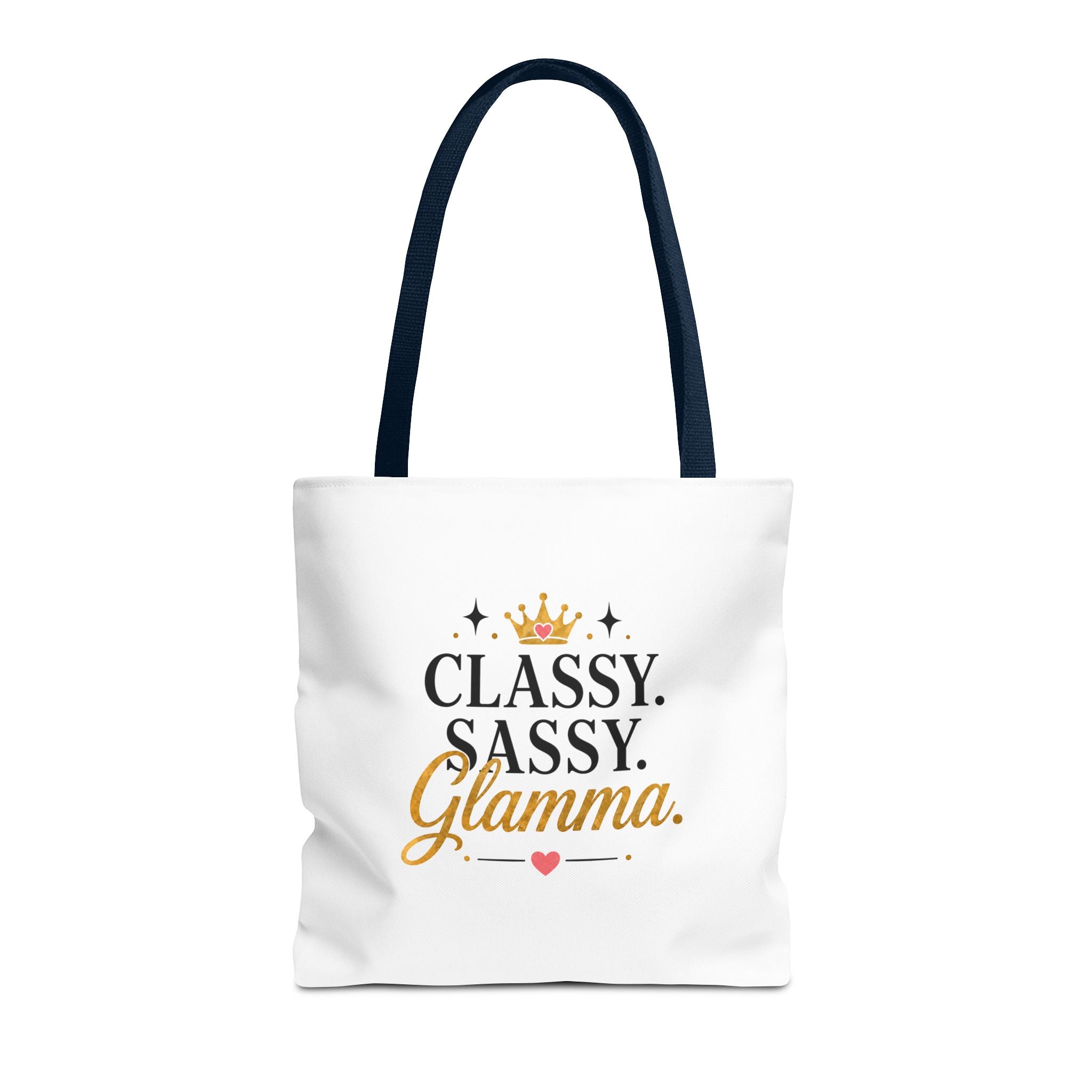 Classy Sassy Glamma Tote Bag – Funny Grandma Gift with Crown Graphic