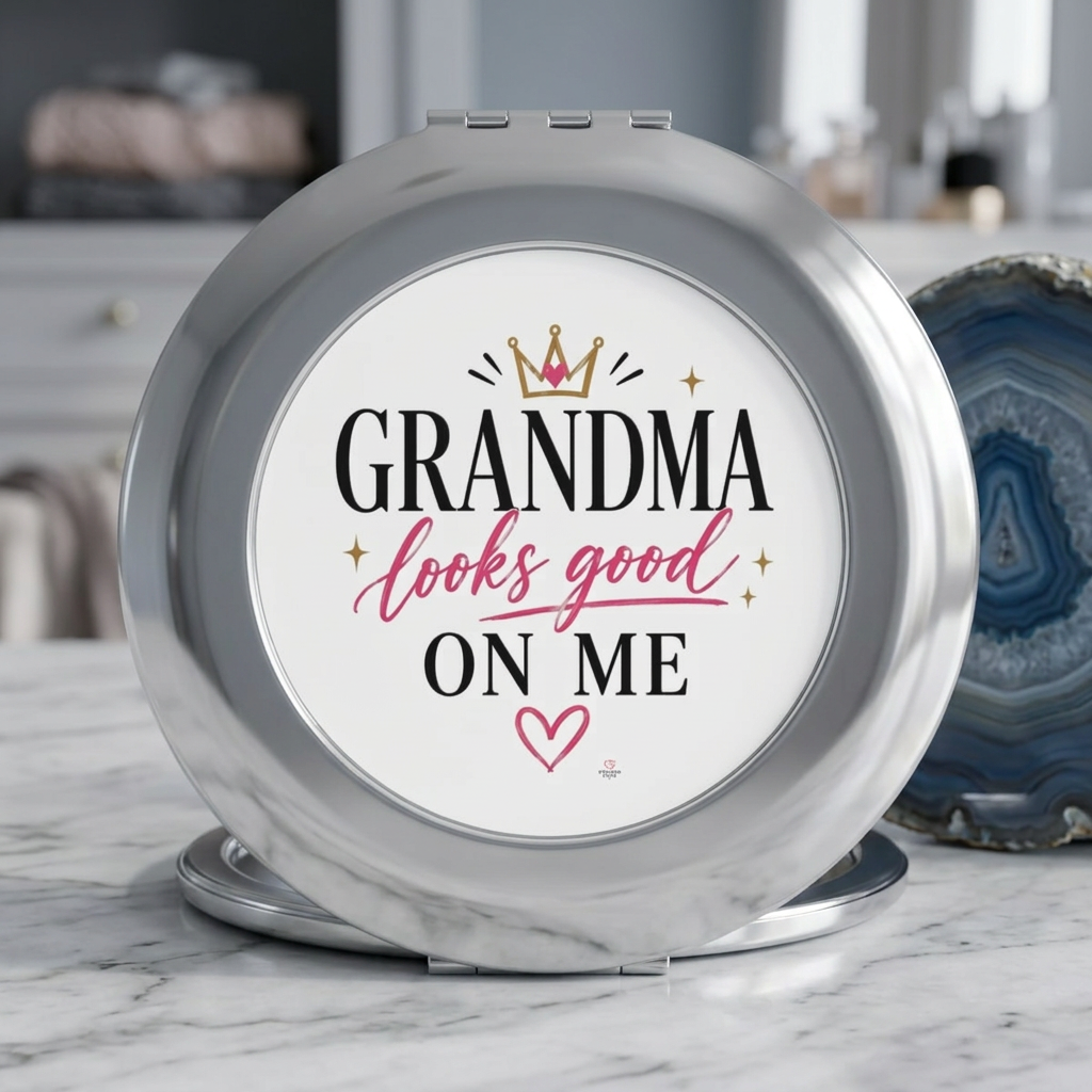 Grandma looks good on me Compact Travel Mirror | Pocket Mirror, Grandma Design