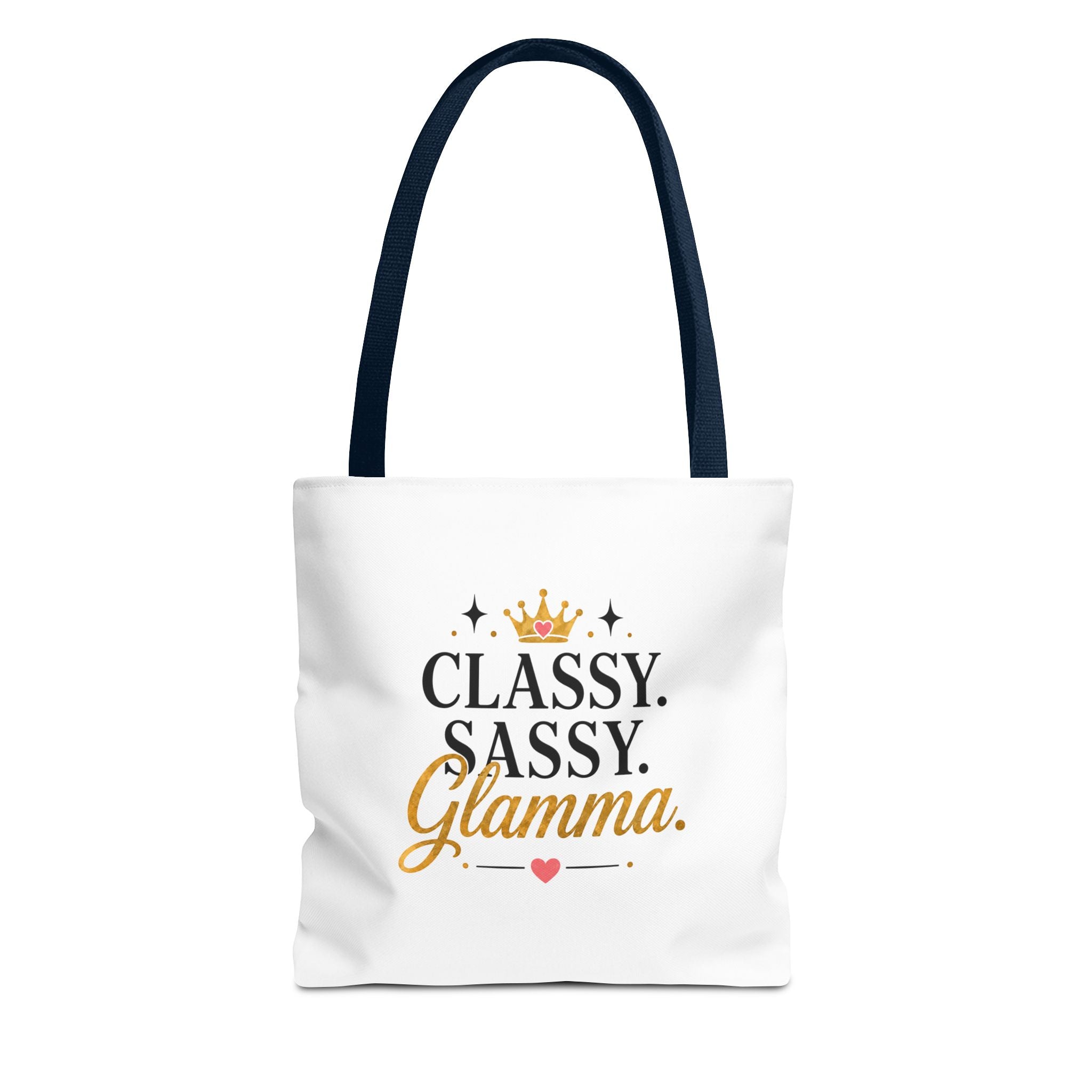 Classy Sassy Glamma Tote Bag – Funny Grandma Gift with Crown Graphic