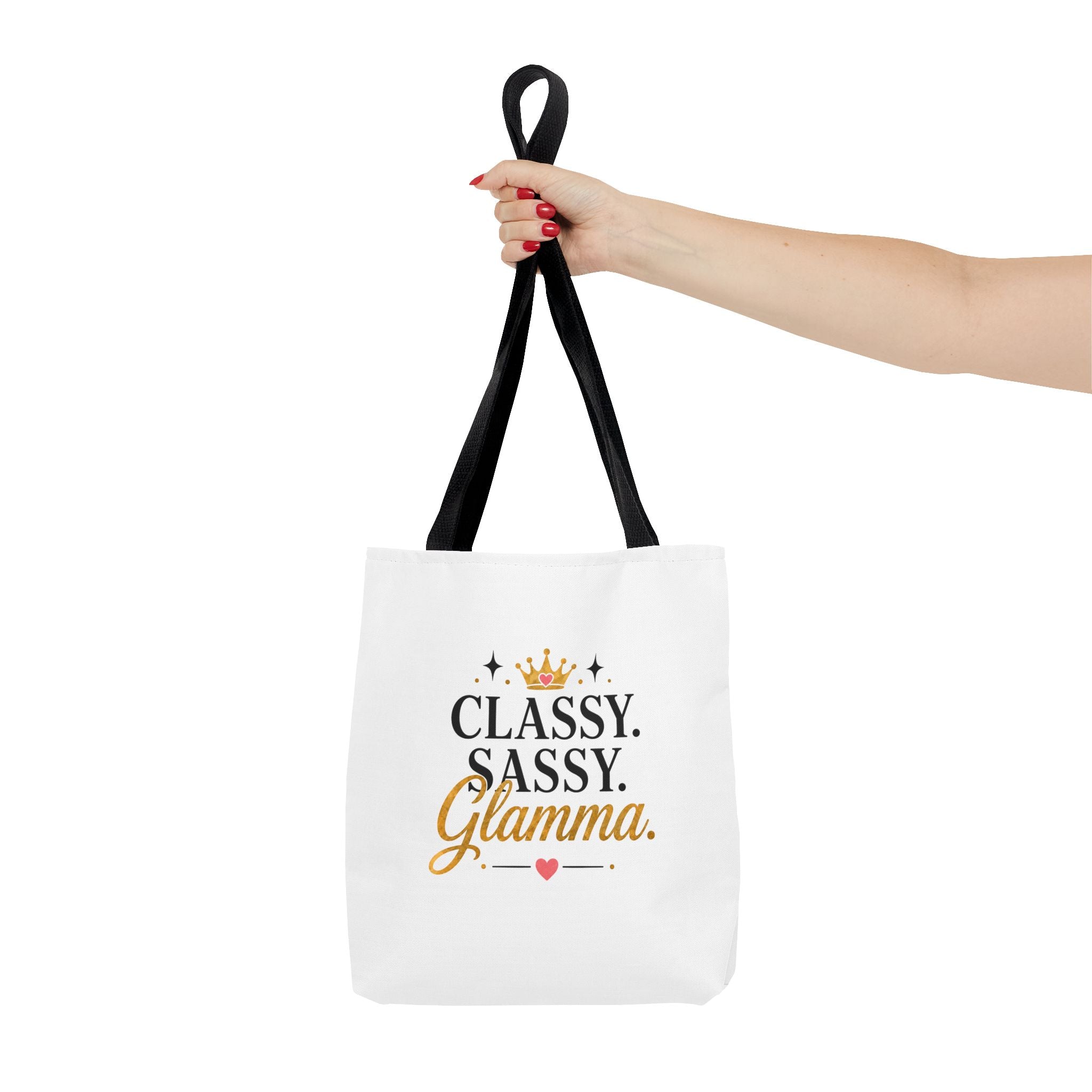 Classy Sassy Glamma Tote Bag – Funny Grandma Gift with Crown Graphic