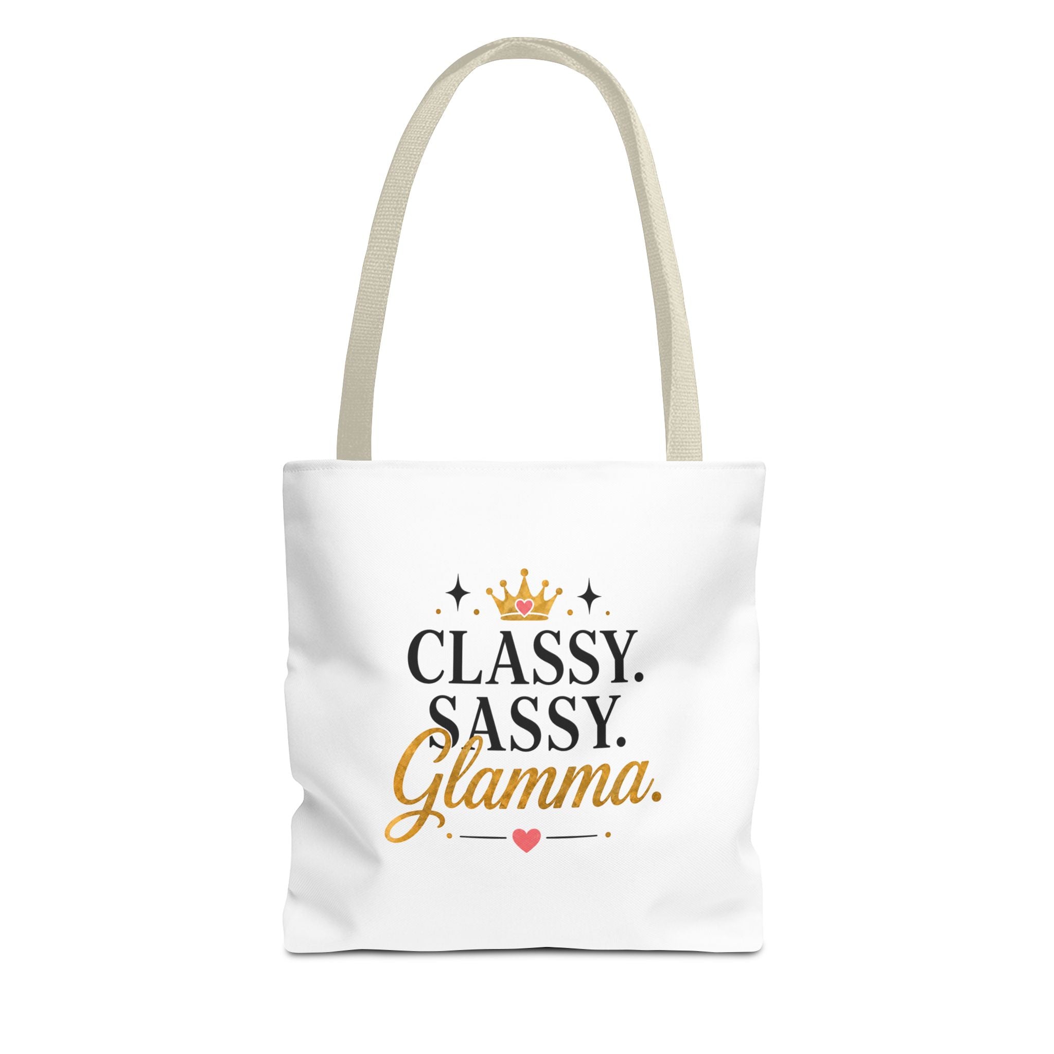 Classy Sassy Glamma Tote Bag – Funny Grandma Gift with Crown Graphic