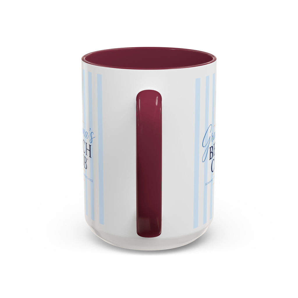 Grandma's Beach Club Script Mug | Color Accent Coffee Mug (11oz, 15oz)