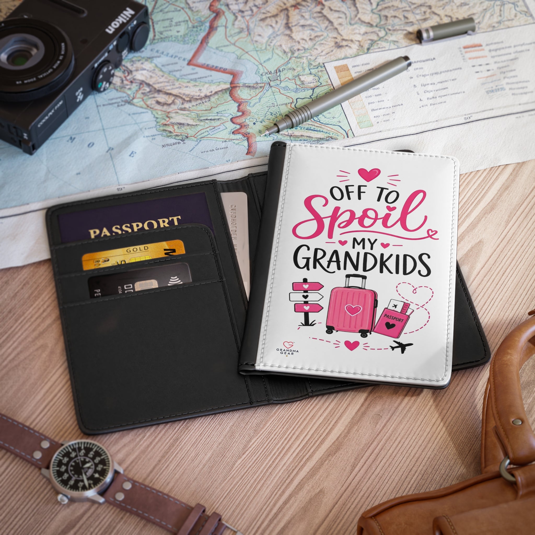 Off To Spoil My Grandkids Passport Cover | Pink Travel Luggage Design