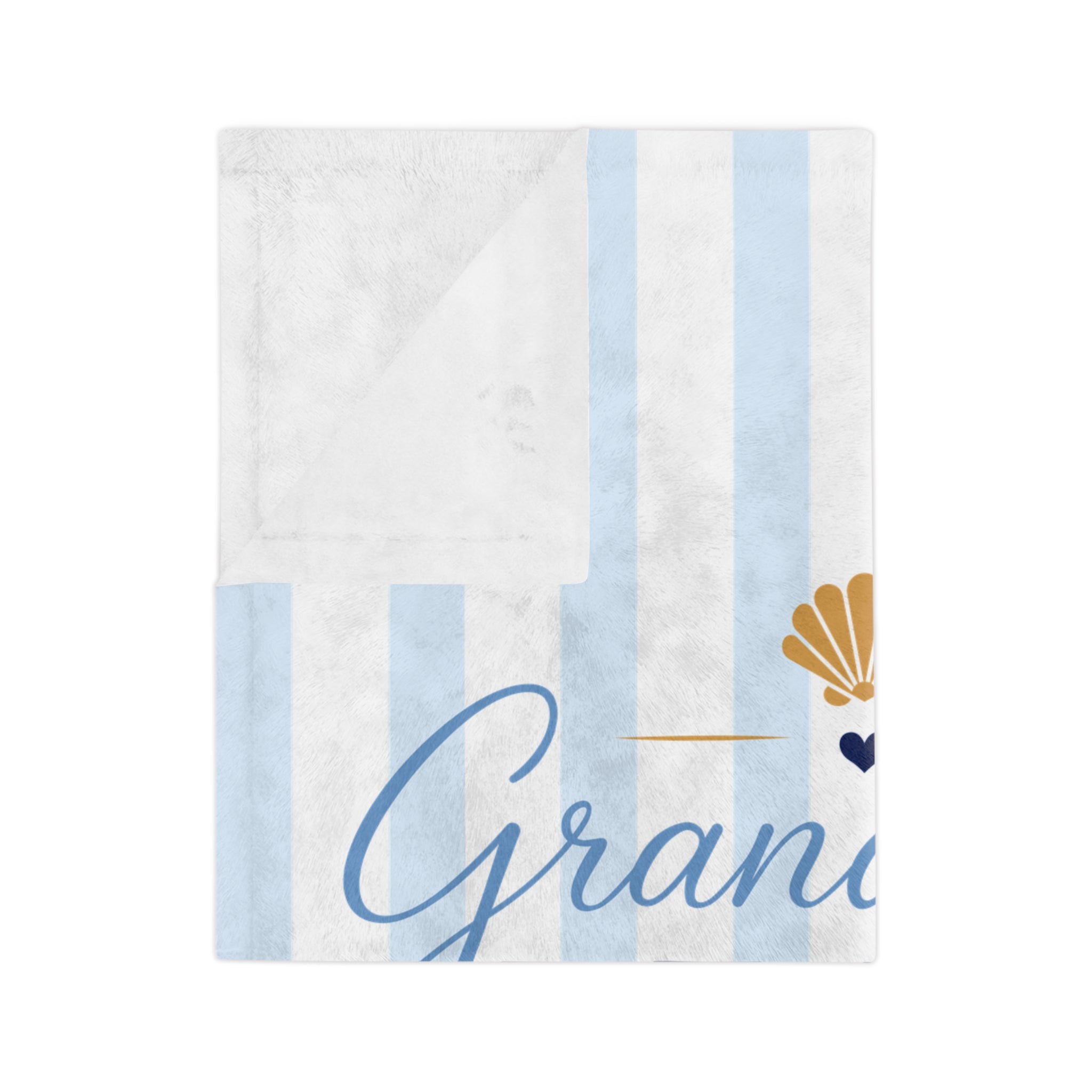Grandma's Beach Club Blanket | Striped Coastal Velveteen Throw