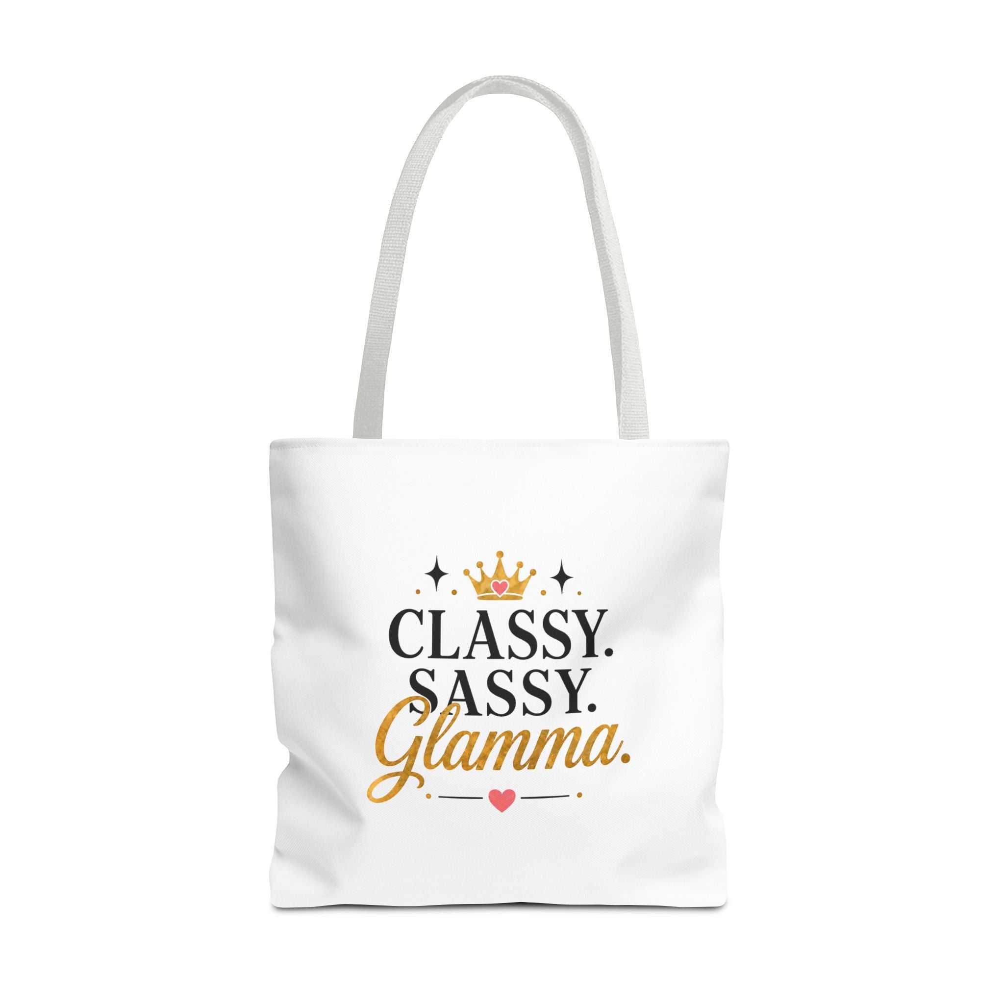Classy Sassy Glamma Tote Bag – Funny Grandma Gift with Crown Graphic