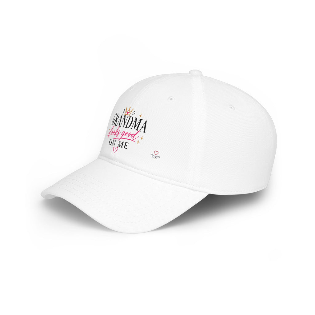 Grandma Looks Good On Me Cap | Embroidered White Baseball Hat