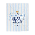 Grandma's Beach Club Blanket | Striped Velveteen Coastal Shell Design