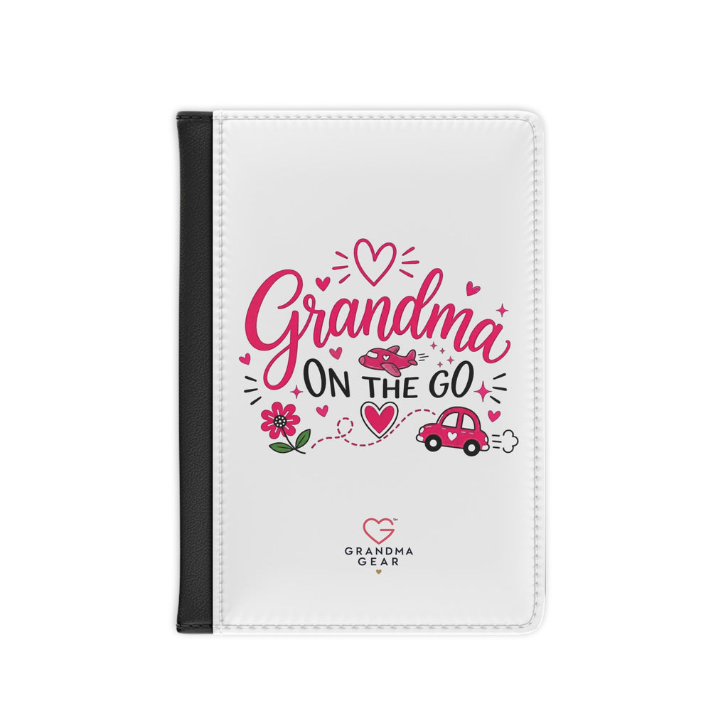 Grandma On The Go Passport Cover | Pink Floral Travel Passport Holder