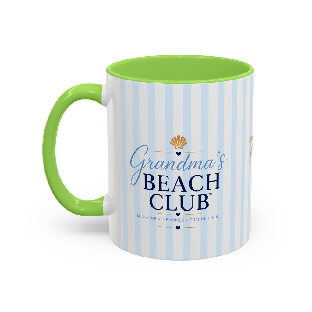 Grandma's Beach Club Script Mug | Color Accent Coffee Mug (11oz, 15oz)