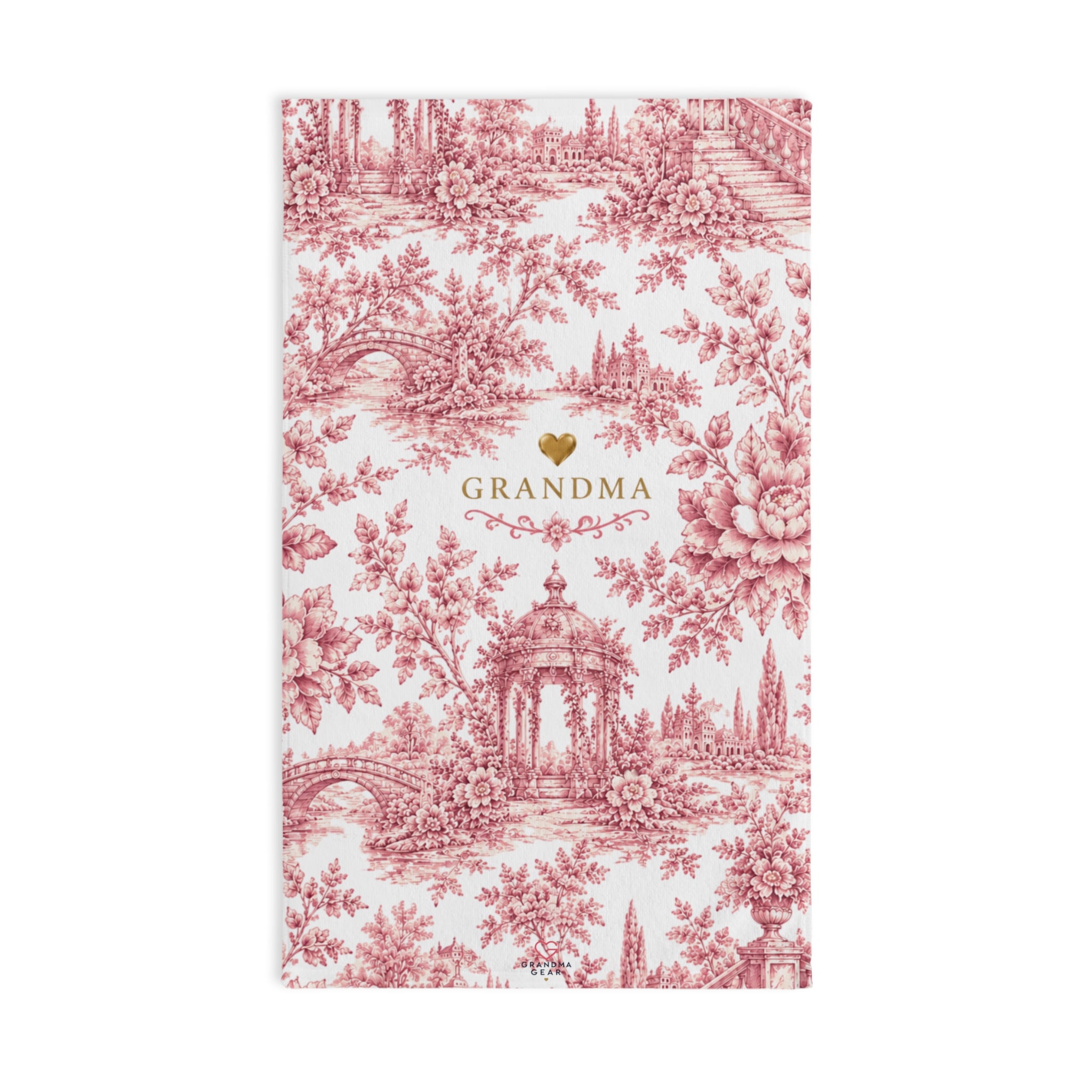 Grandma Toile Hand Towel – Vintage Floral 'Grandma' Decorative Kitchen Towel