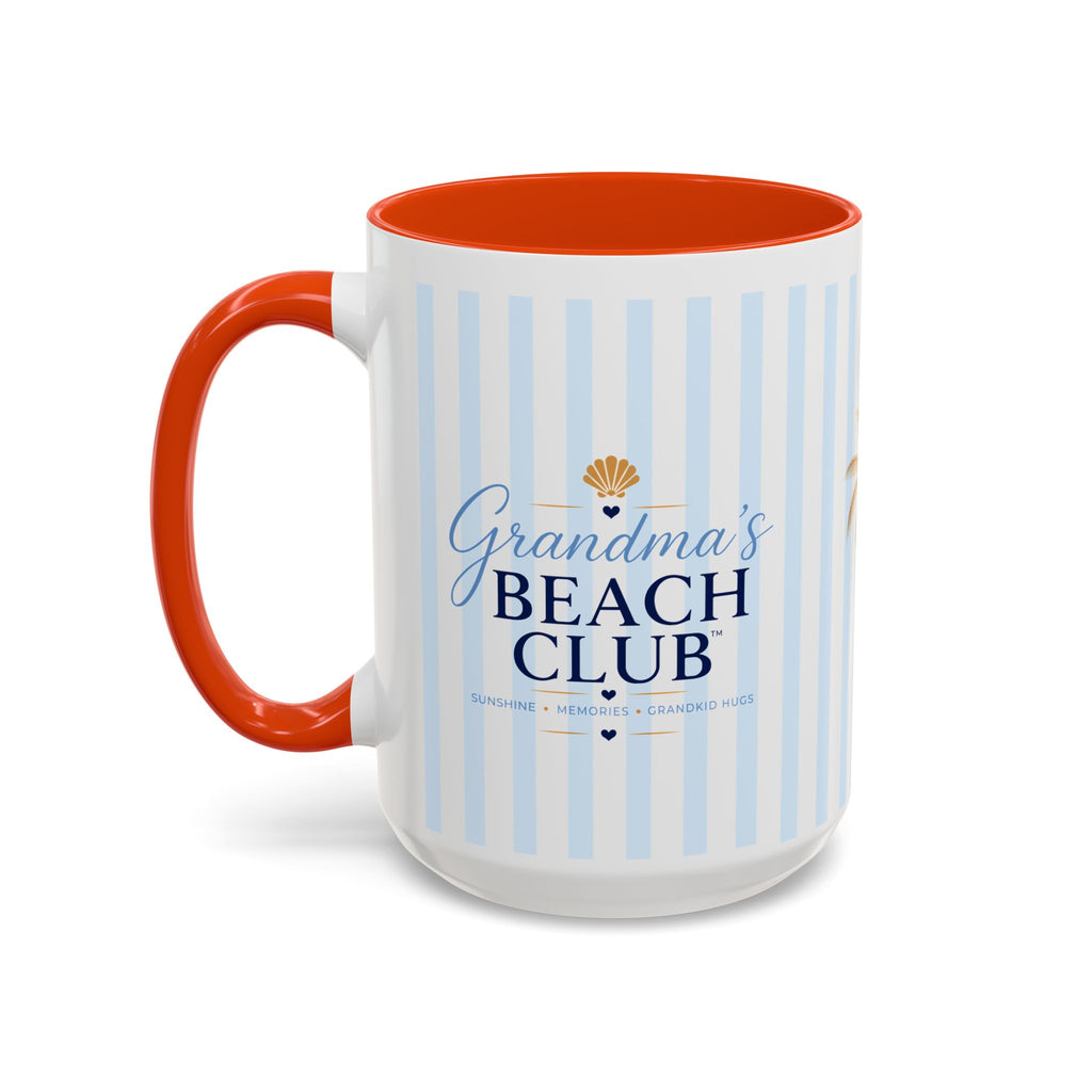 Grandma's Beach Club Script Mug | Color Accent Coffee Mug (11oz, 15oz)