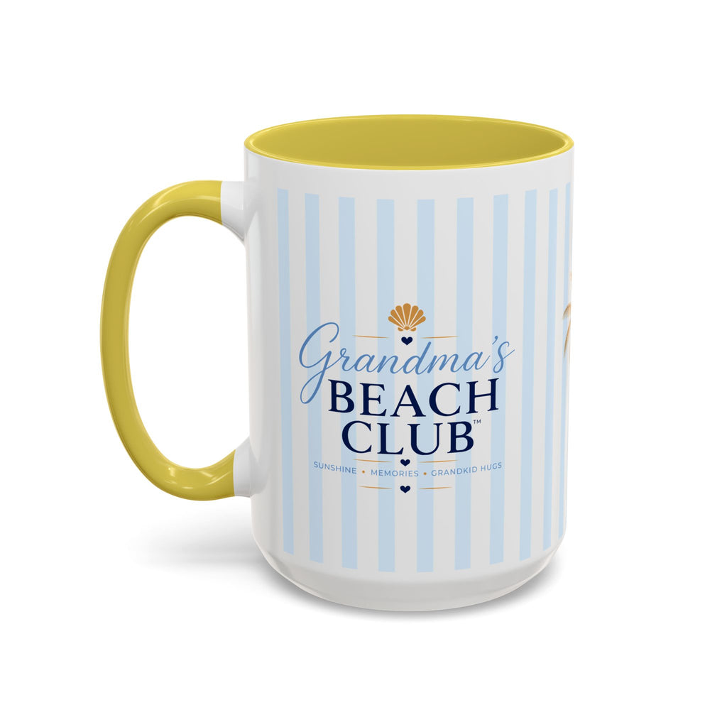 Grandma's Beach Club Script Mug | Color Accent Coffee Mug (11oz, 15oz)