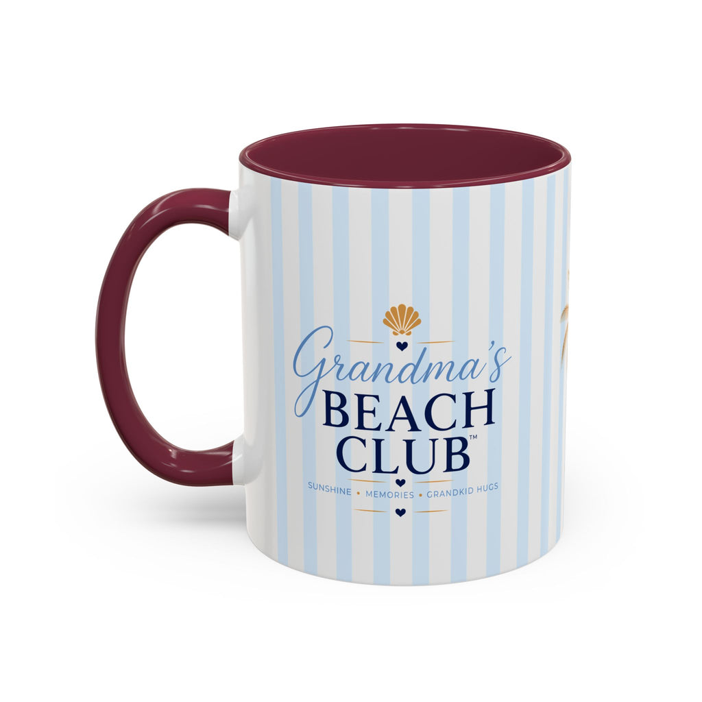 Grandma's Beach Club Script Mug | Color Accent Coffee Mug (11oz, 15oz)