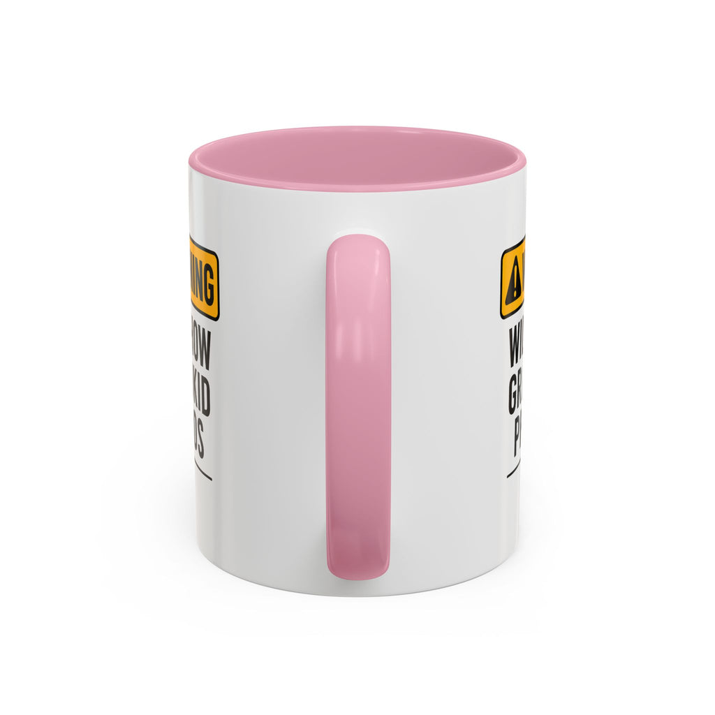 Warning Will Show Grandkid Photos Mug — Funny Grandma/Grandpa Coffee Cup (11oz, 15oz)