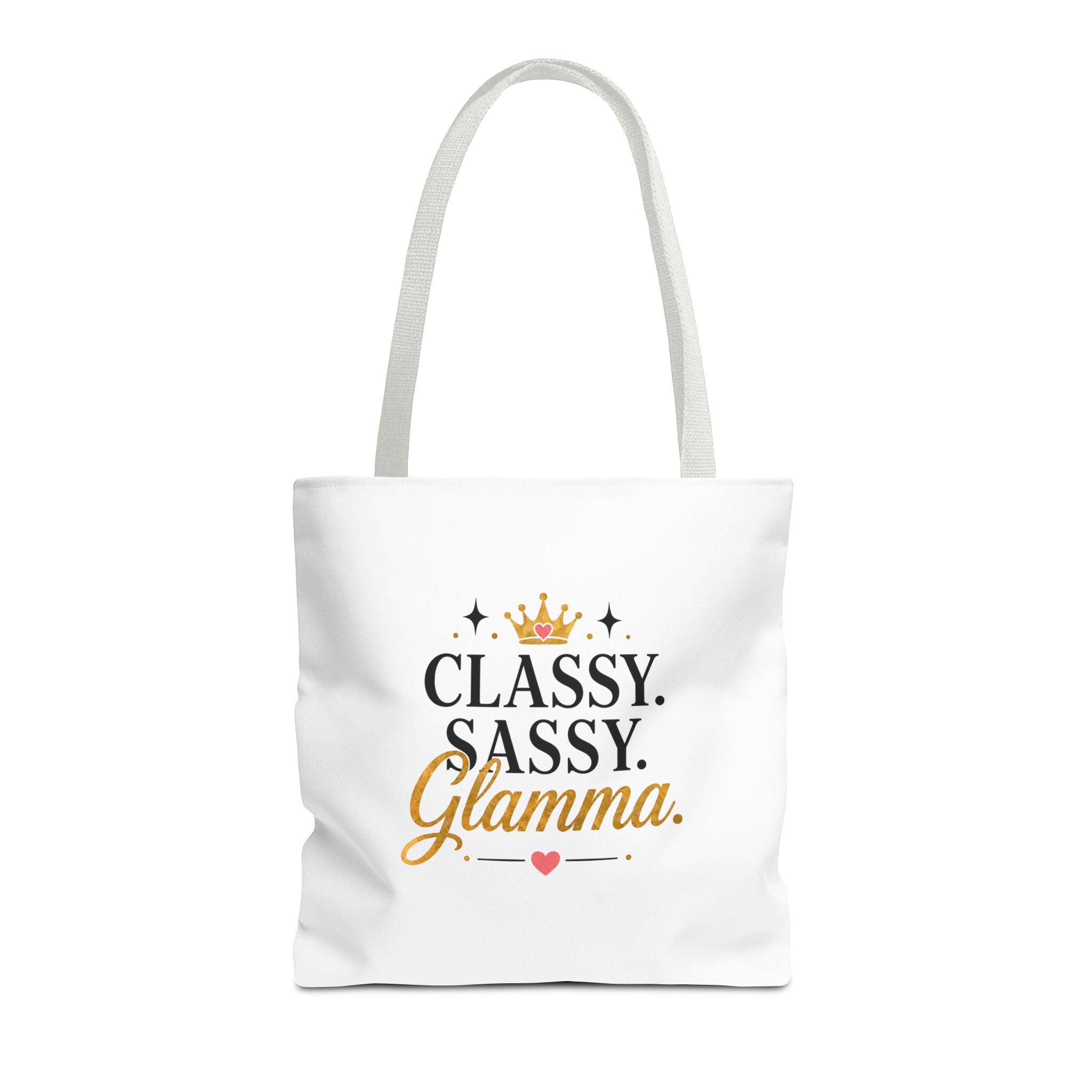Classy Sassy Glamma Tote Bag – Funny Grandma Gift with Crown Graphic