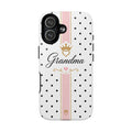 Grandma Polka Dot Tough Magnetic Phone Case — Pink Crown Floral Accent