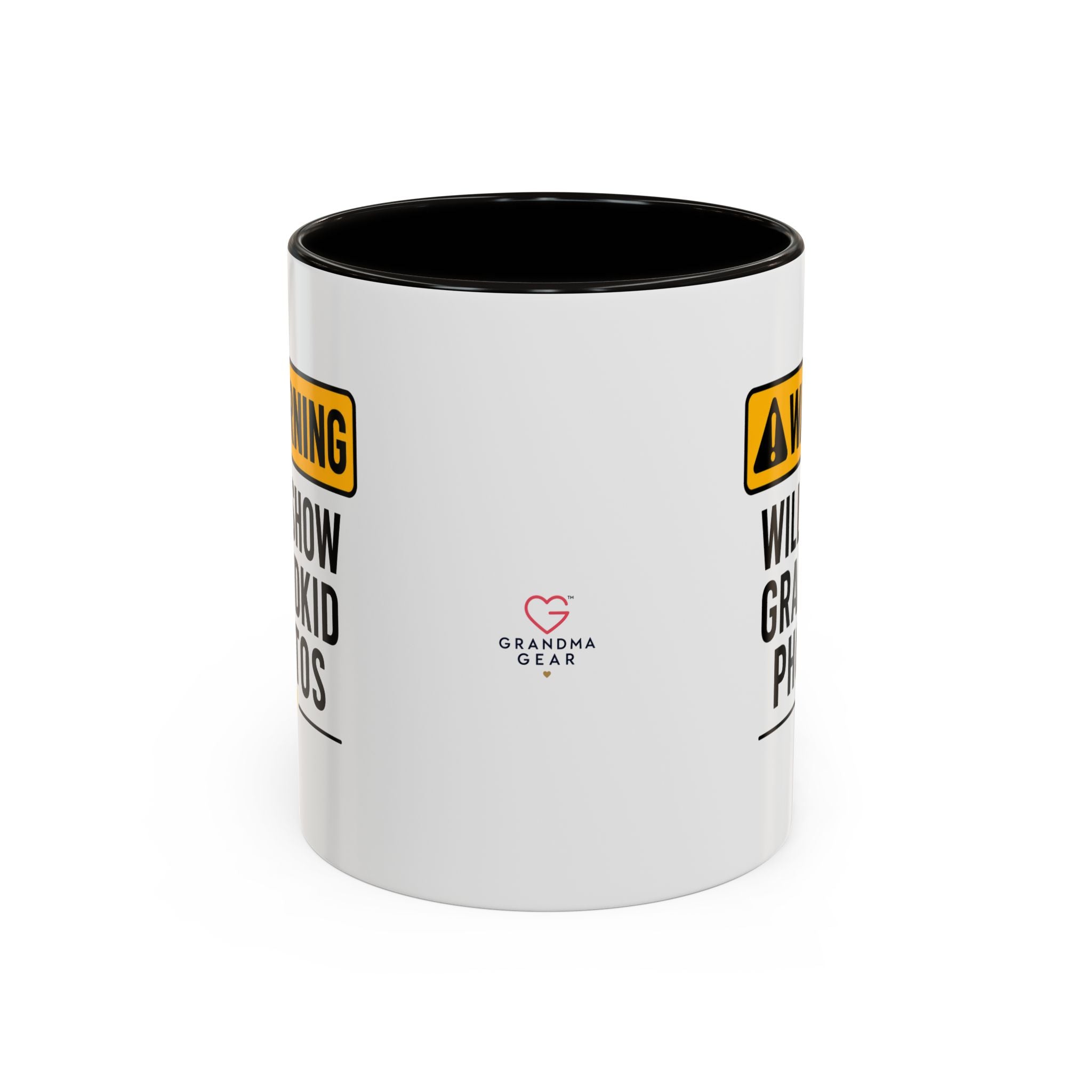 Warning Will Show Grandkid Photos Mug — Funny Grandma/Grandpa Coffee Cup (11oz, 15oz)