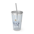 Grandma Beach Club Tumbler | 16oz Straw Tumbler, Shell Beach Design