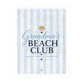 Grandma's Beach Club Blanket | Striped Coastal Velveteen Throw