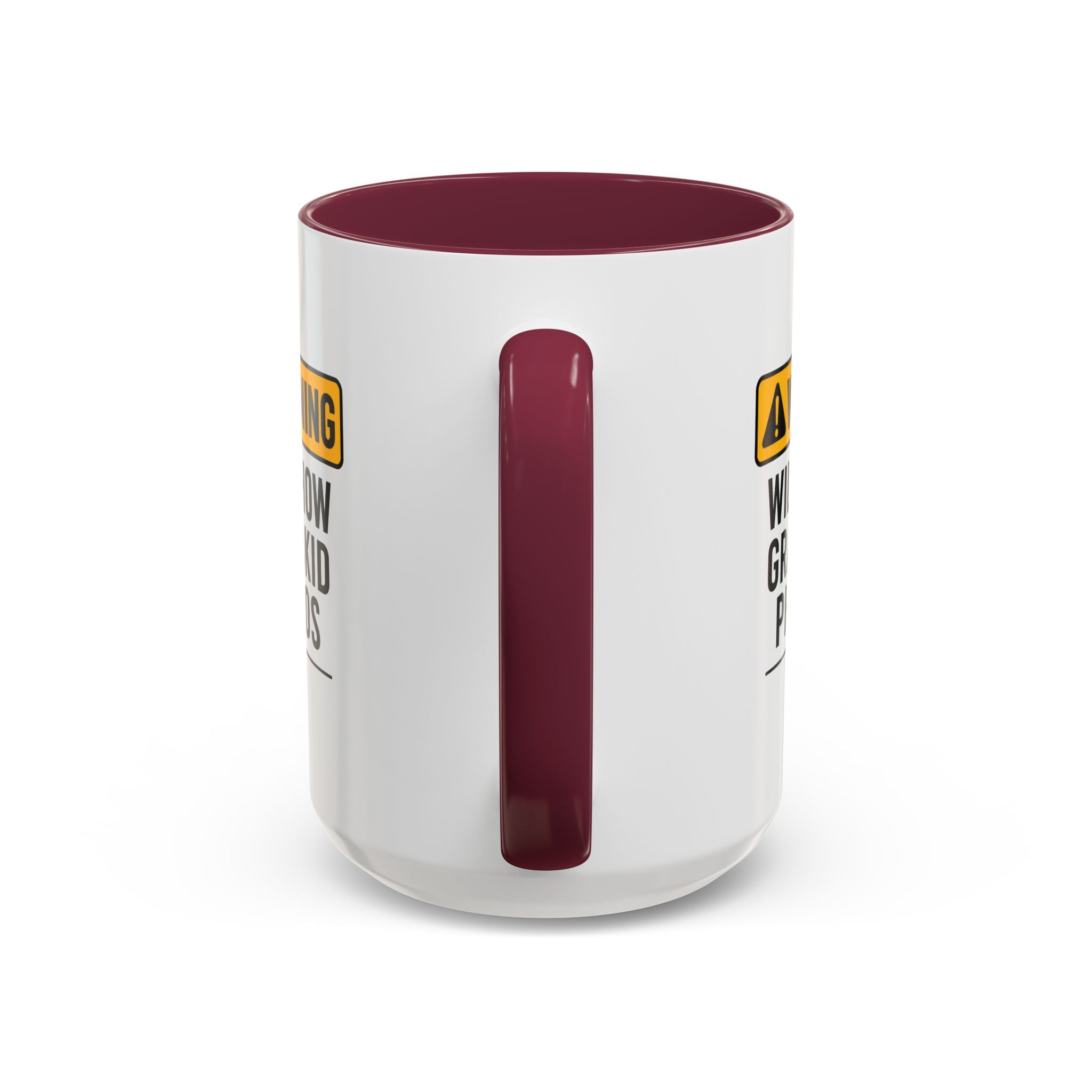 Warning Will Show Grandkid Photos Mug — Funny Grandma/Grandpa Coffee Cup (11oz, 15oz)