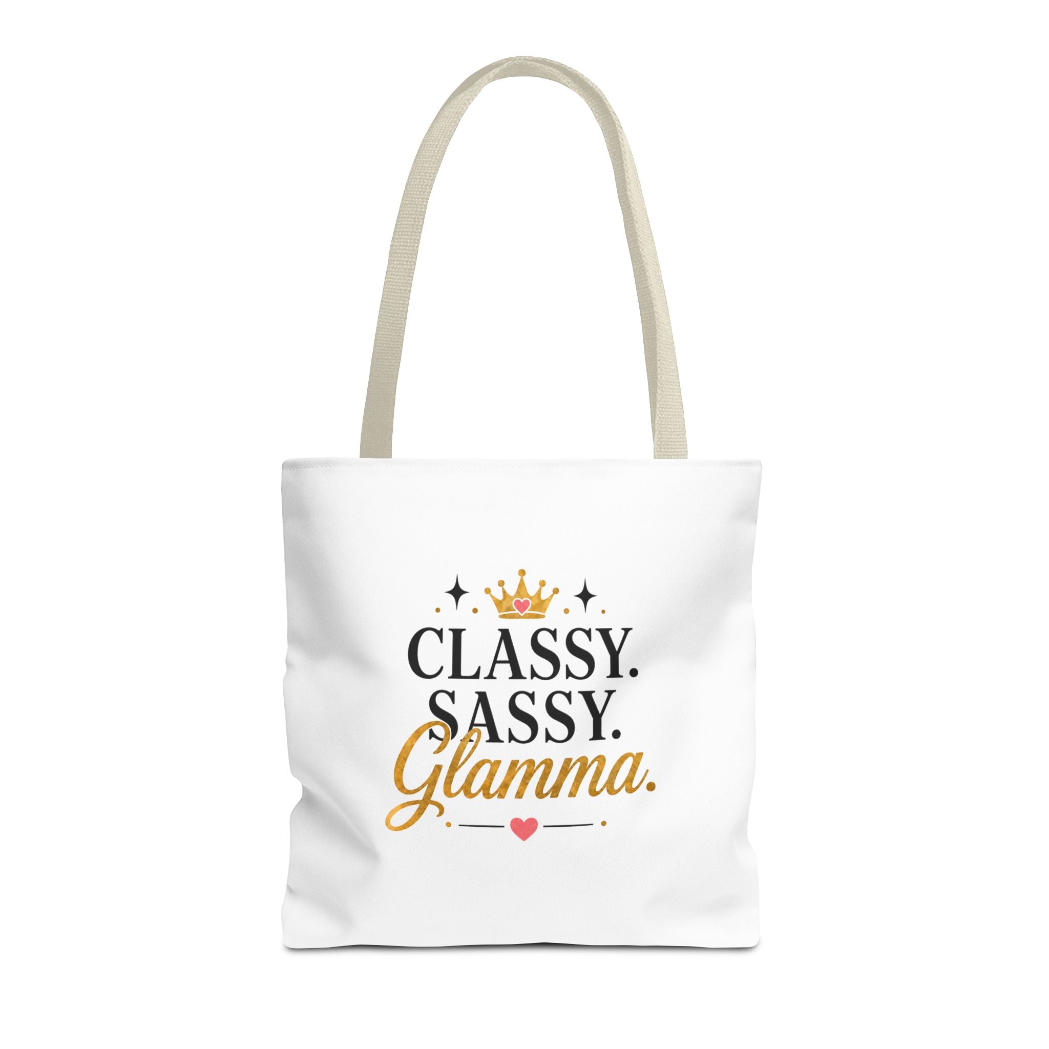Classy Sassy Glamma Tote Bag – Funny Grandma Gift with Crown Graphic
