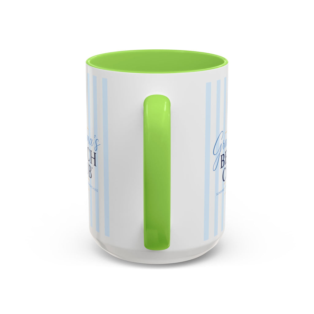 Grandma's Beach Club Script Mug | Color Accent Coffee Mug (11oz, 15oz)